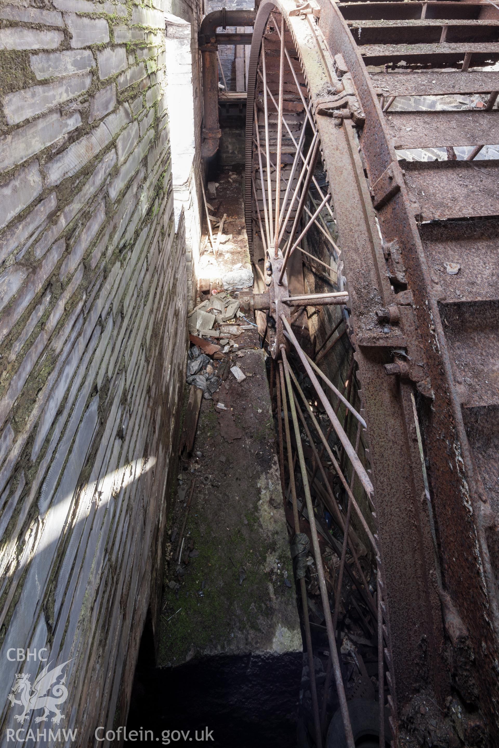 View of waterwheel from the south southeast