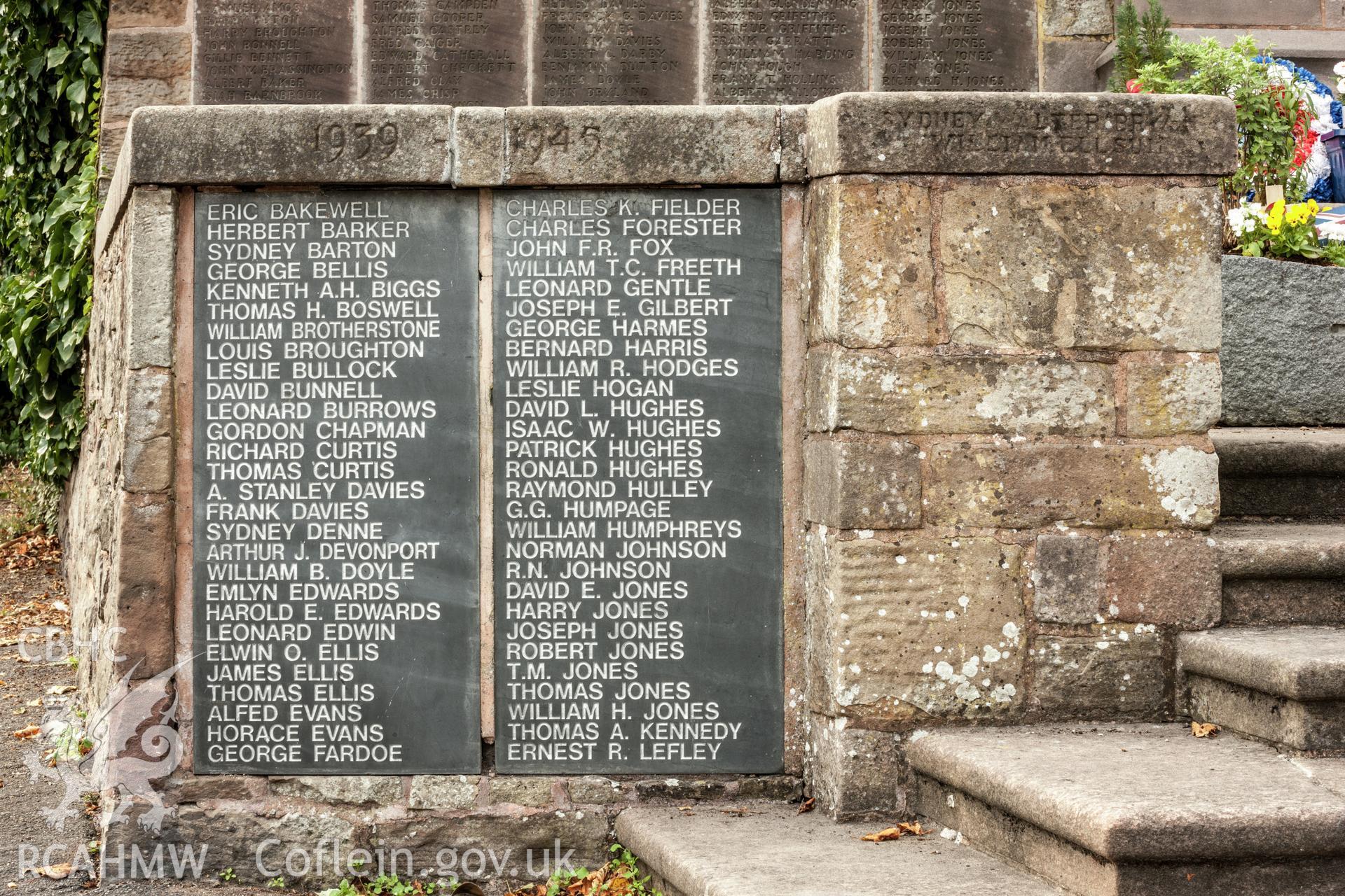 Plaques for Second World War