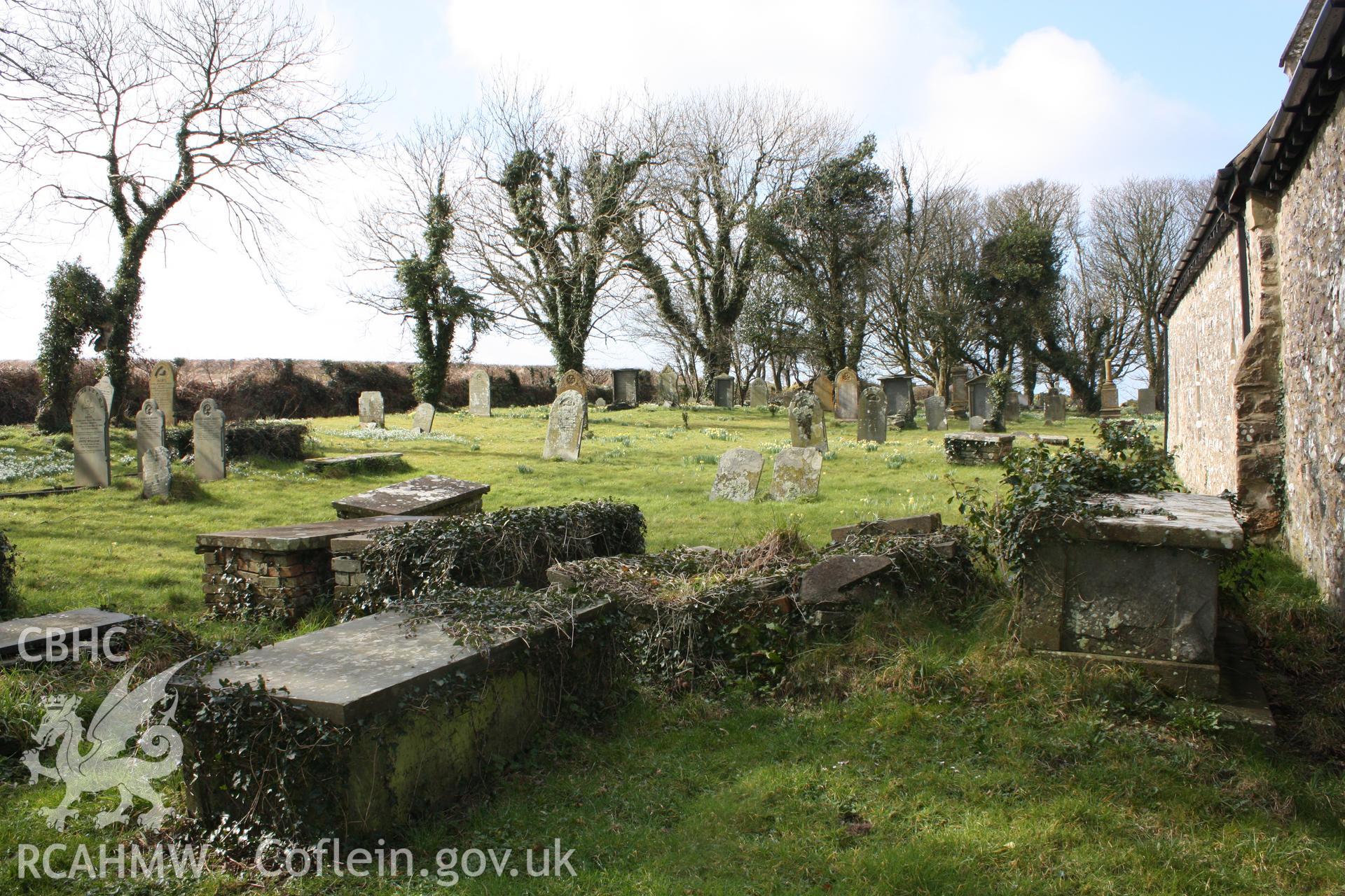 Eastern end of graveyards with table-top tombs