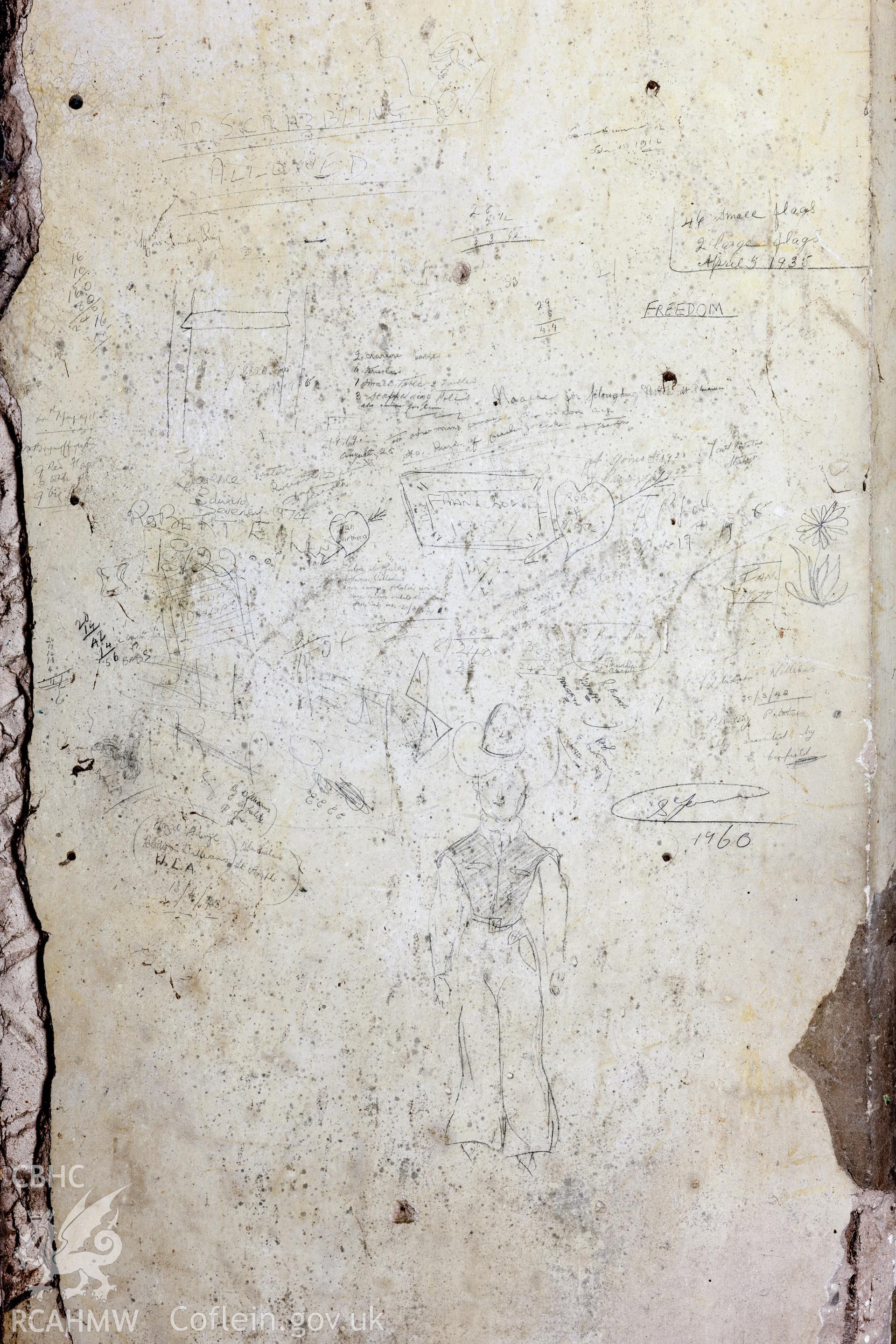 First floor graffiti (room and passages to left of gate tower)