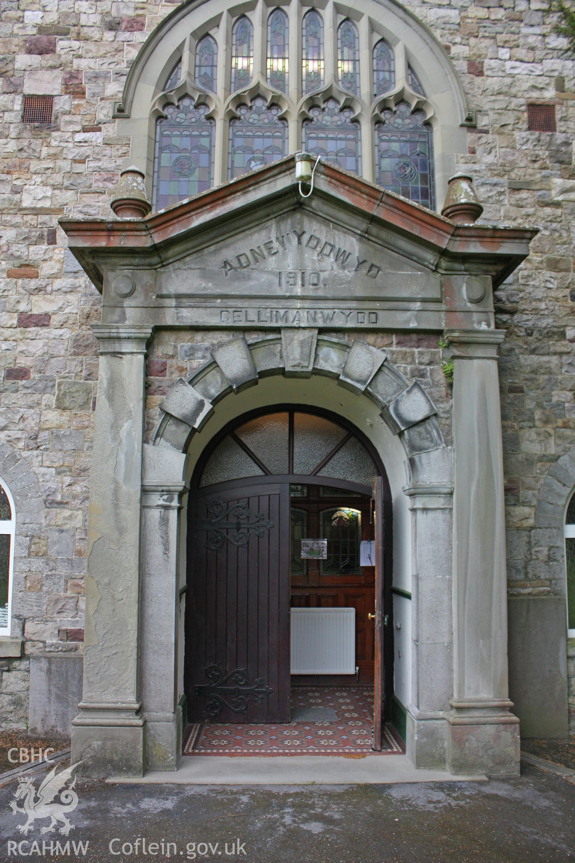 External; porch with date in pediment