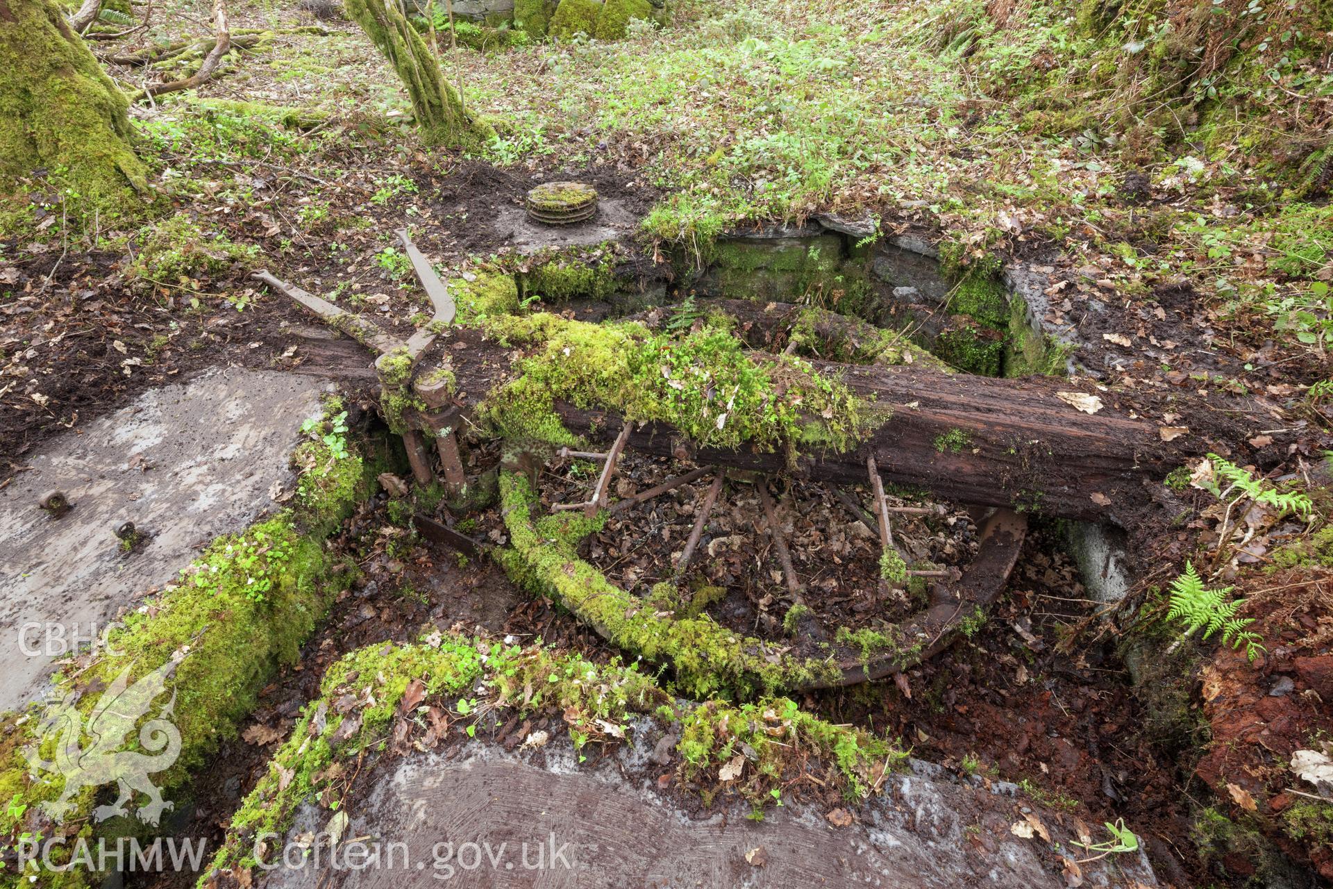Sheave for counterbalance incline viewed from the north