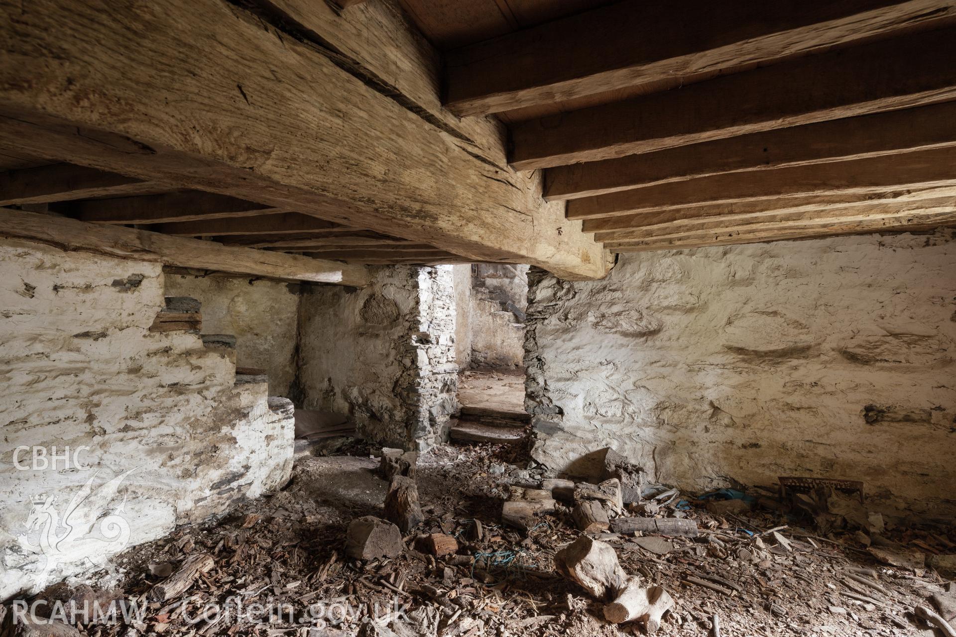 Basement / cellar, below front room in the later west wing.