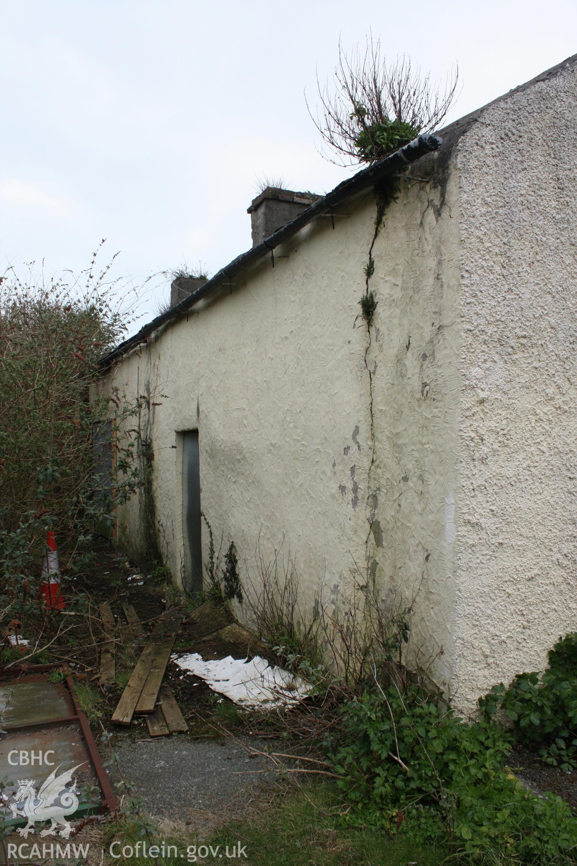 Exterior; north elevation, west end