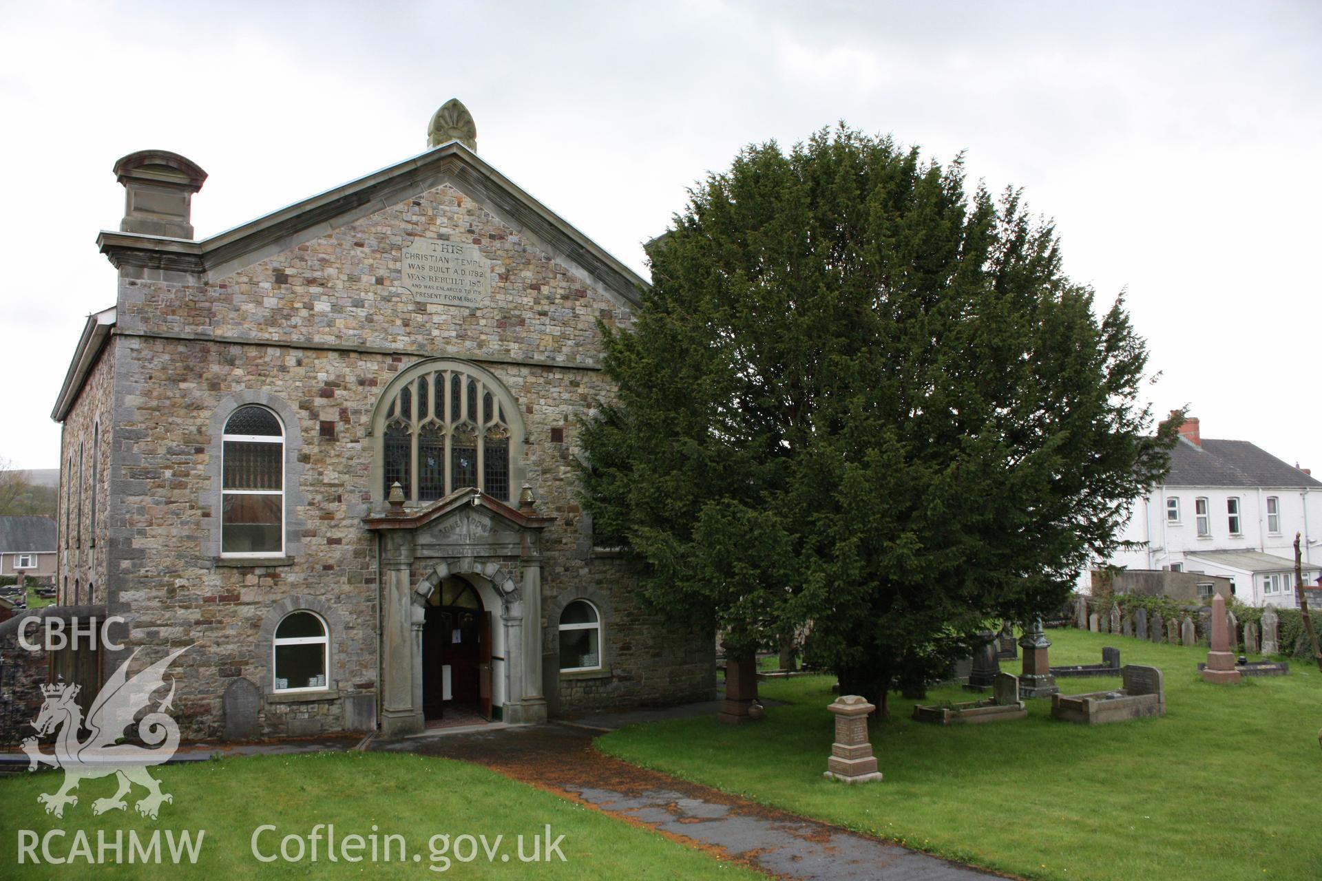 External; north elevation, showing graveyard