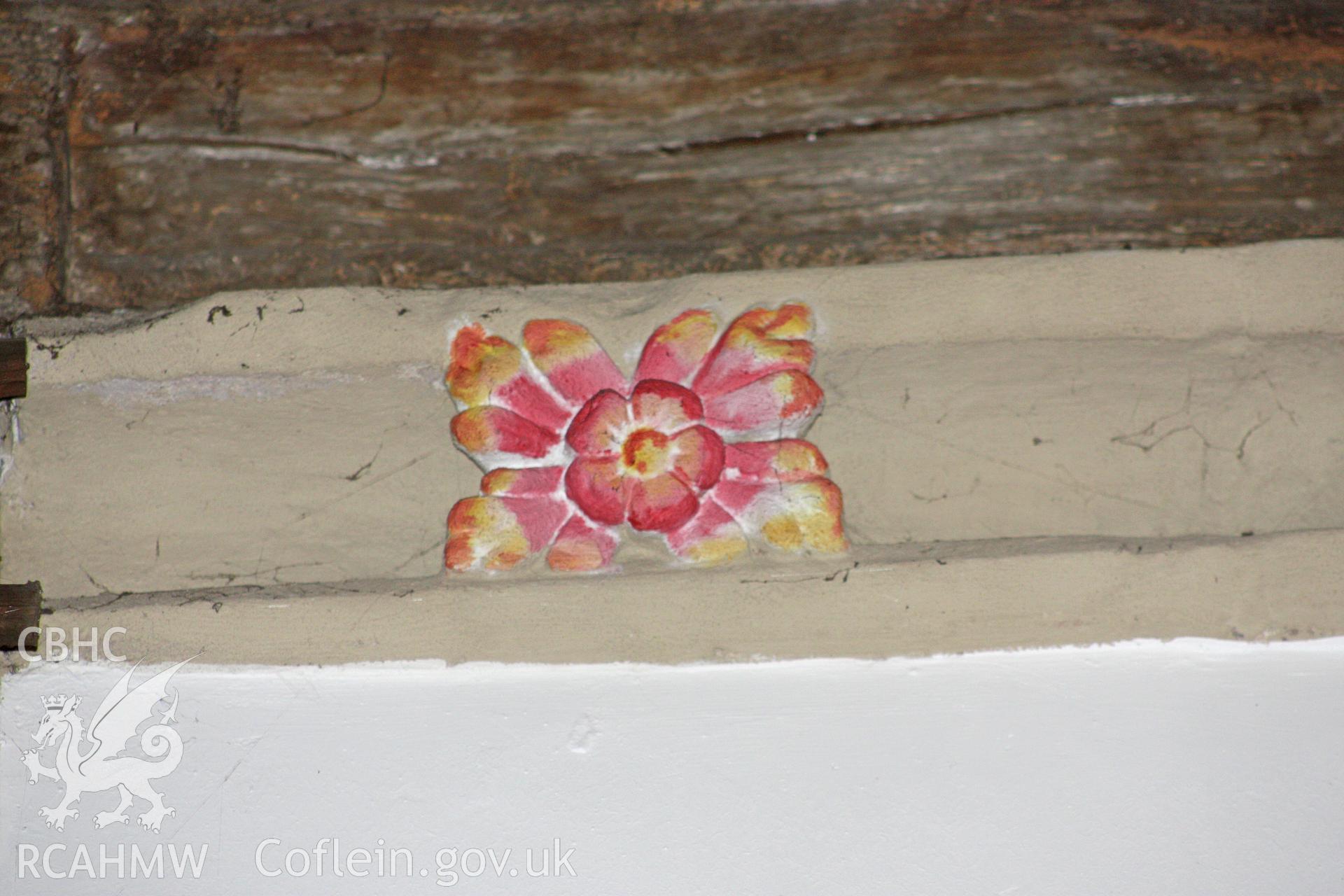 St Marcella's Church detail of interior cornice painting