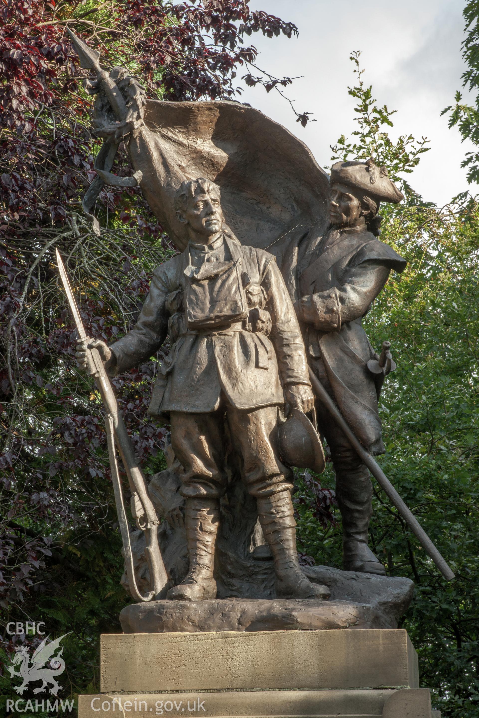 Detail of statue from the south southeast