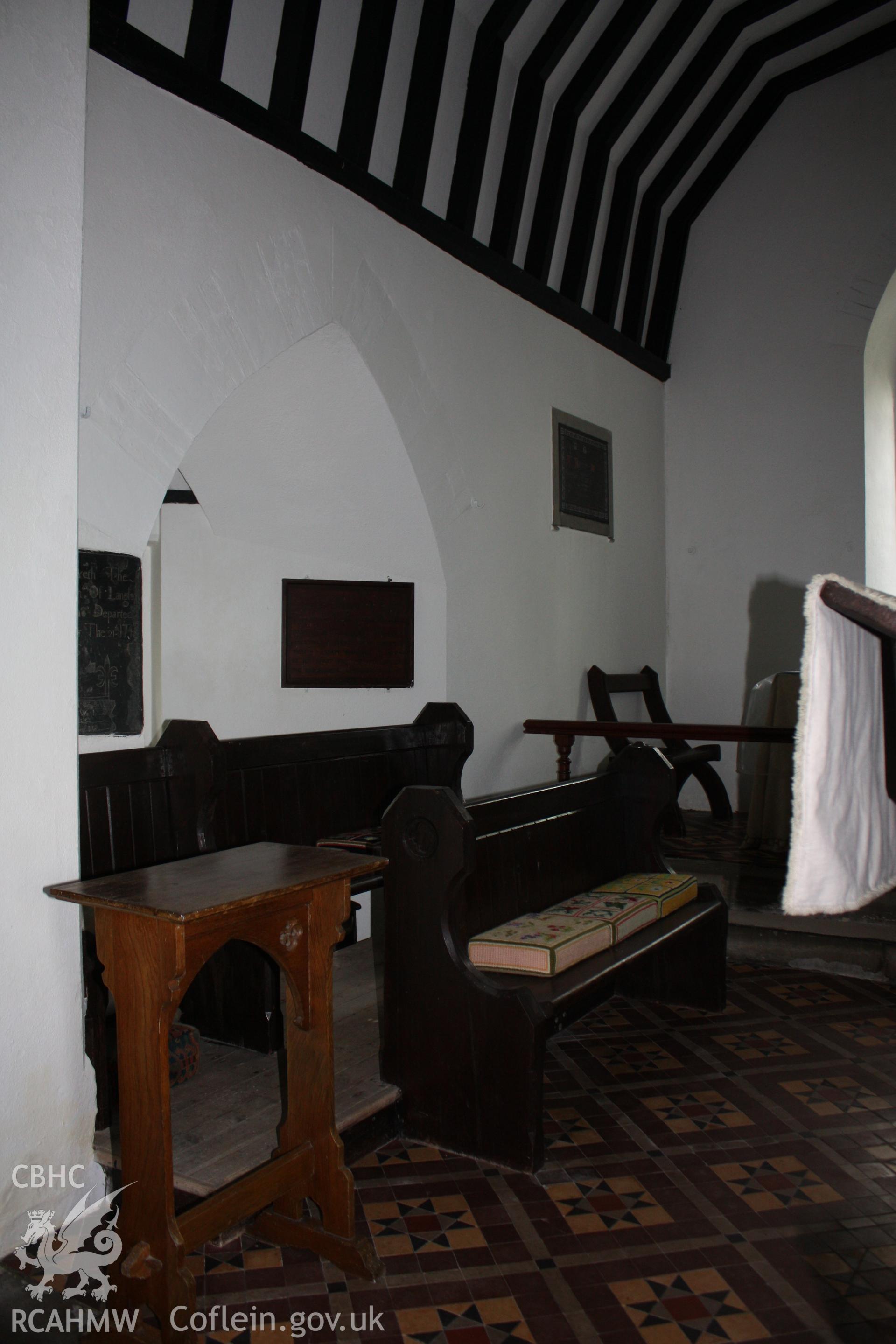 Transept/or entrance to extension in northern wall
