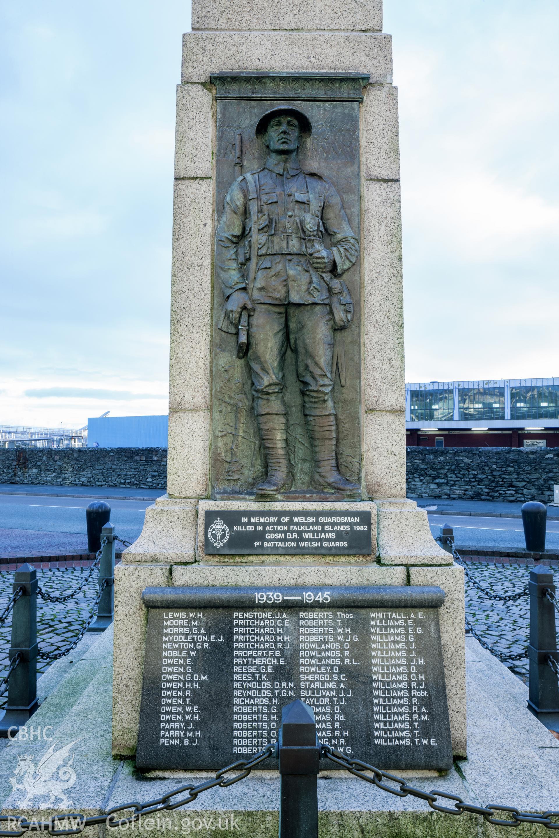 Detail of soldier on west facade