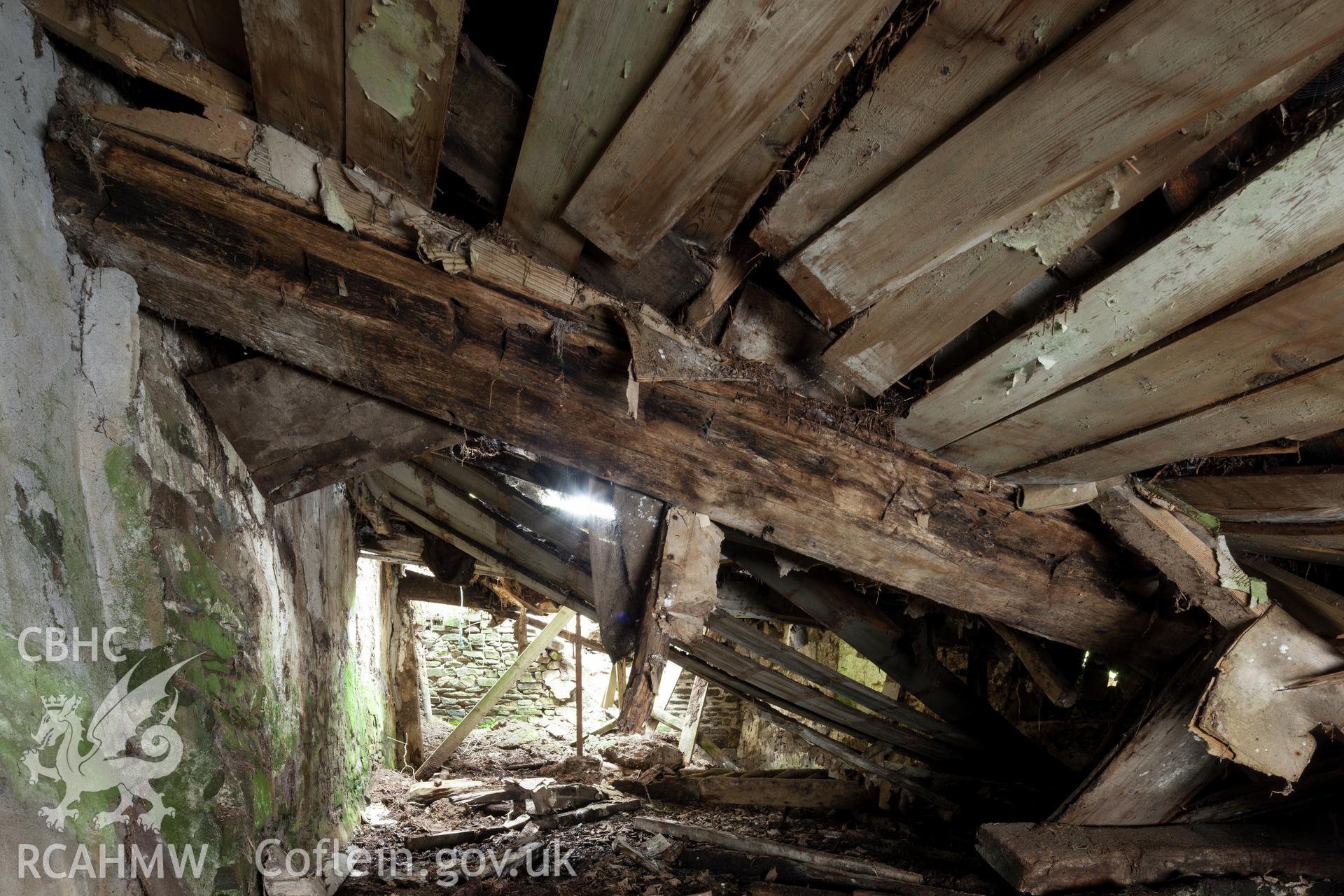 Interior of collapsed building