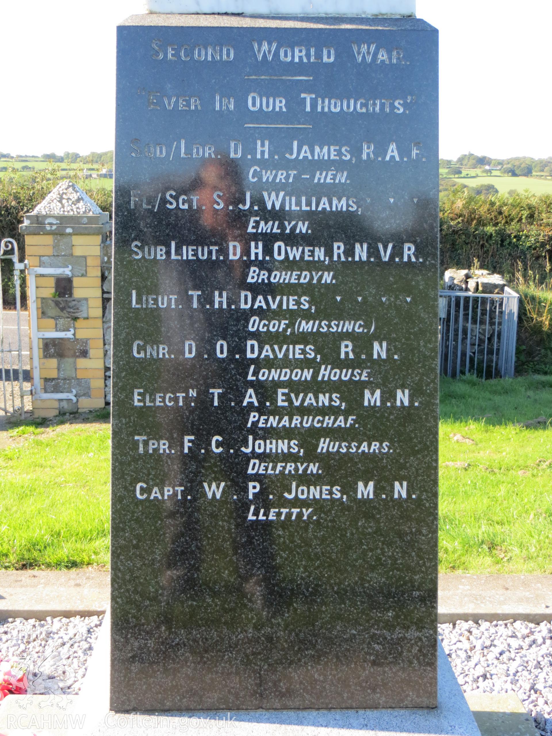 East face inscription.