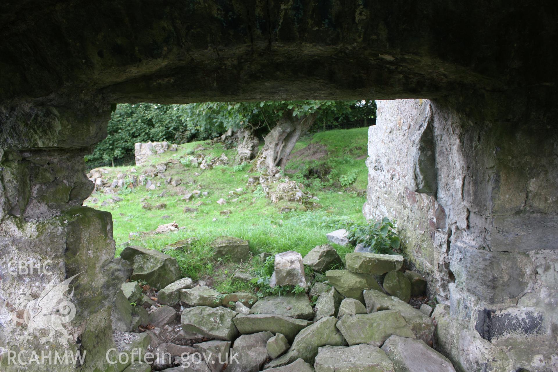 Later entrance through Stewards Tower with large stone jambs and splays to accommodate large door.