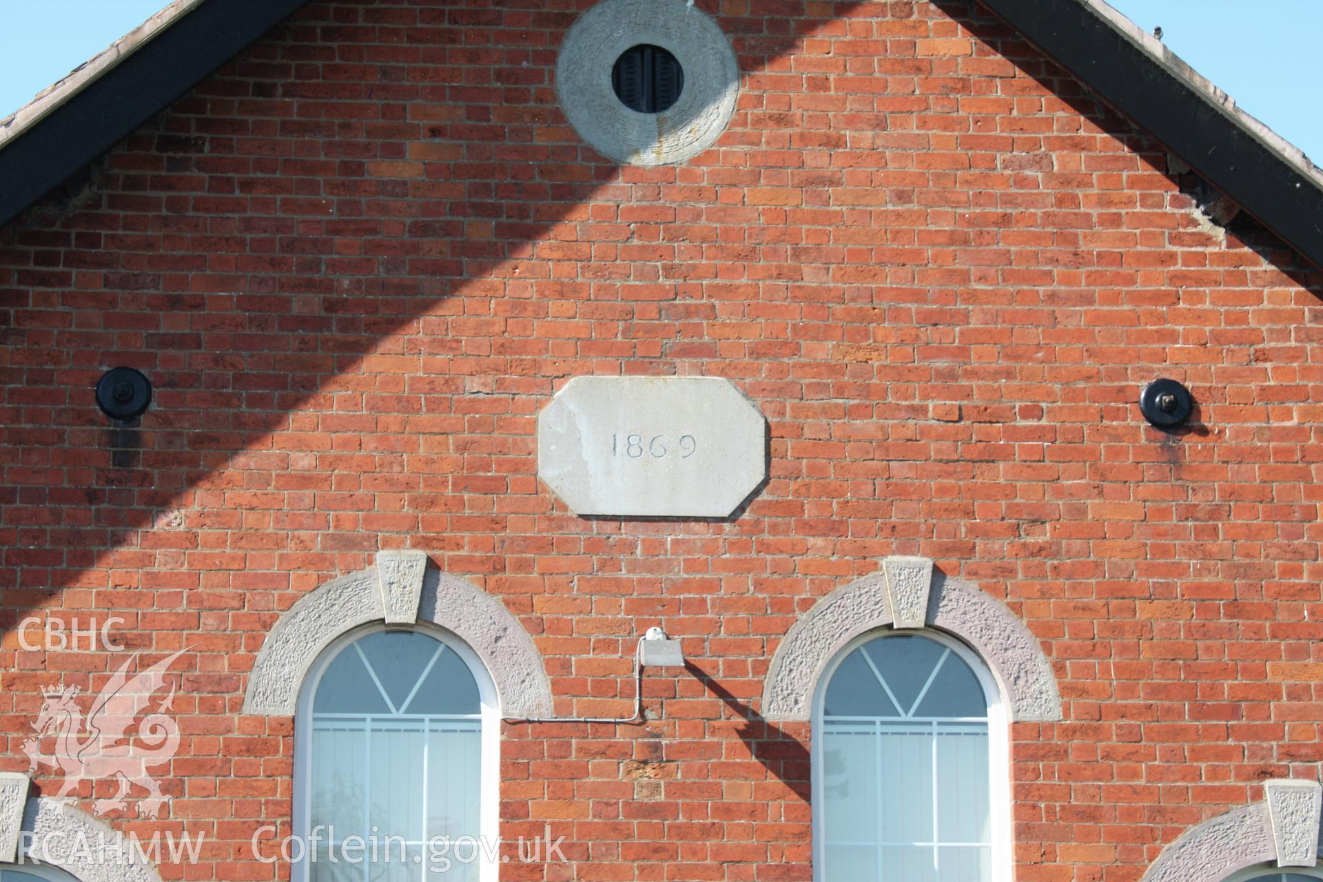 Brookhouse Chapel, Denbigh detail of datestone