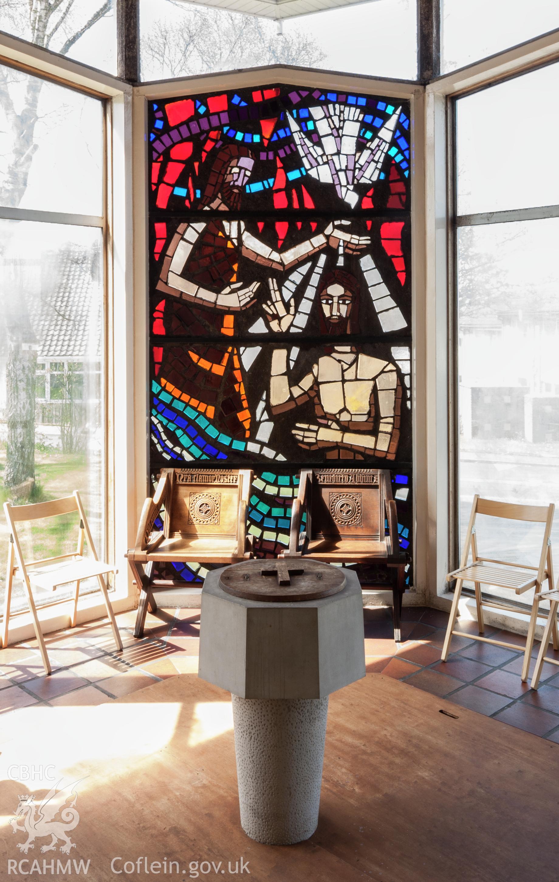 Stained glass window by Jonah Jones.