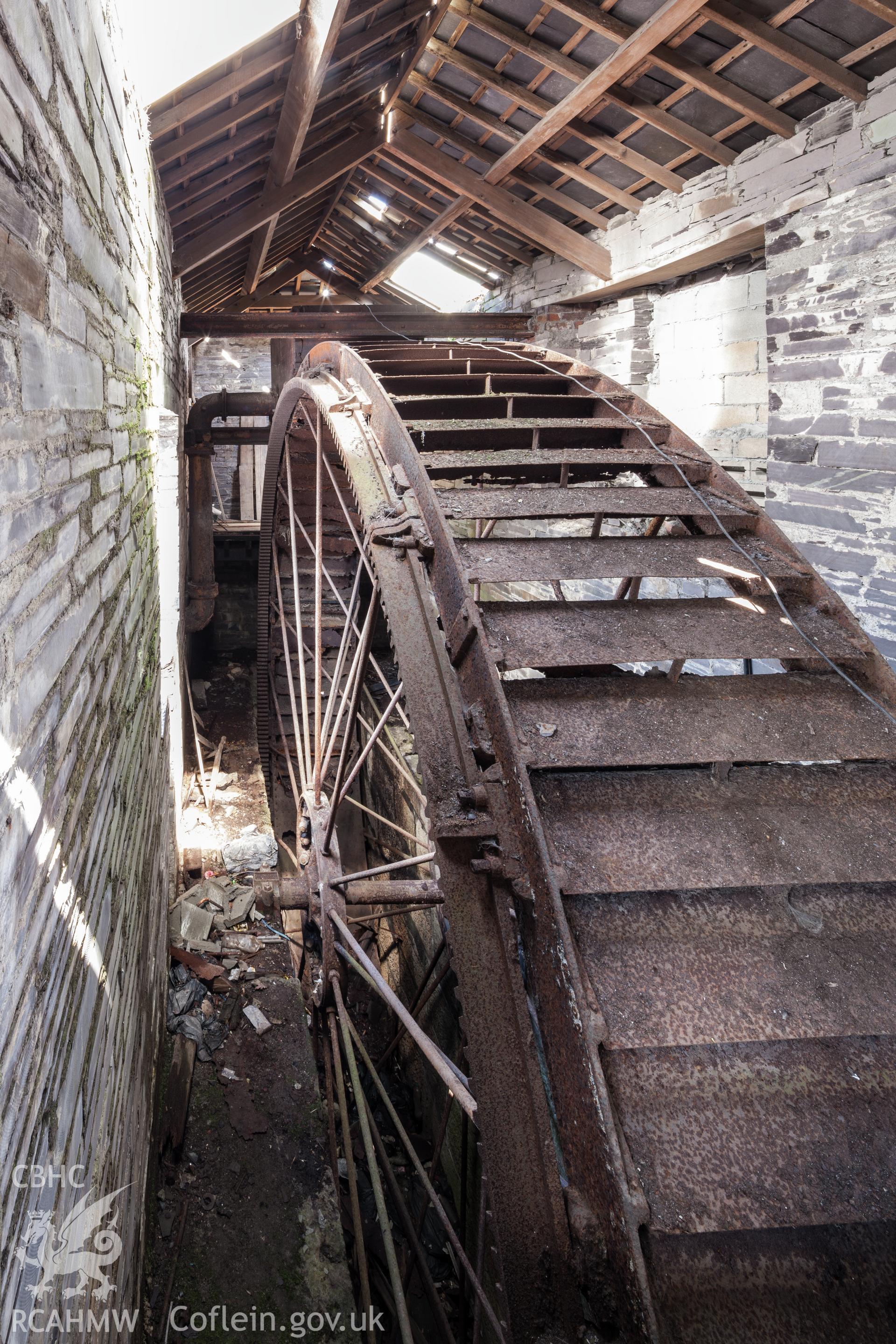 View of waterwheel from the south southeast