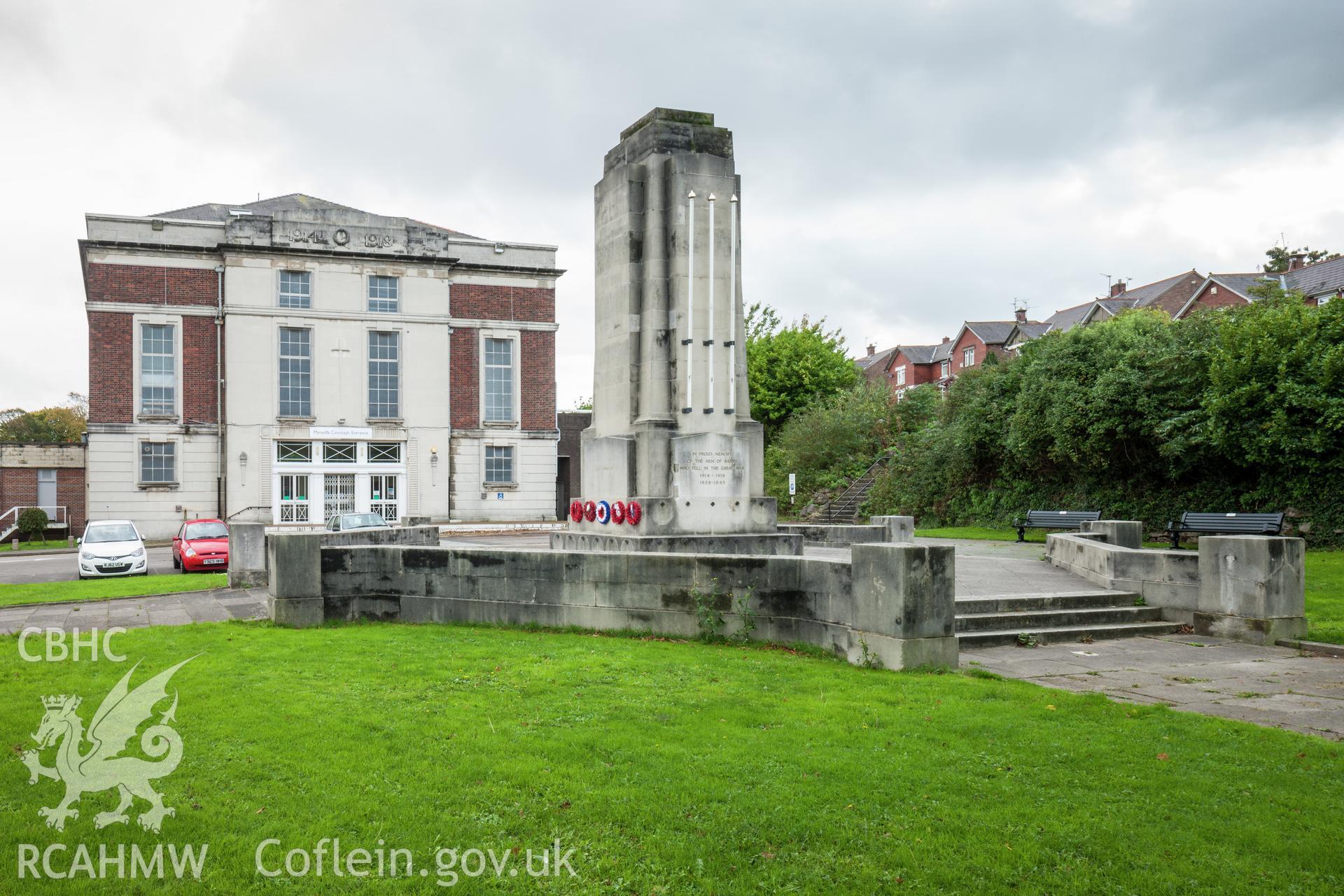 View of hall and cenotaph from the northeast