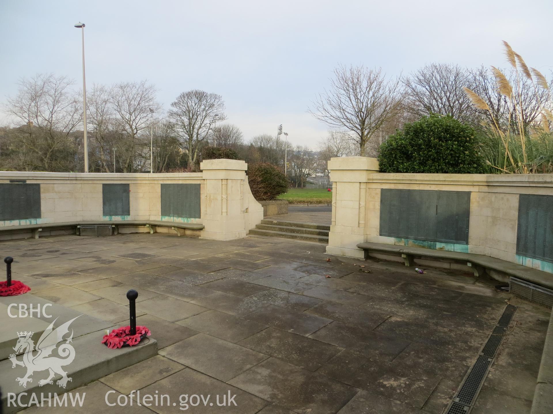 East precinct with memorial plaques.