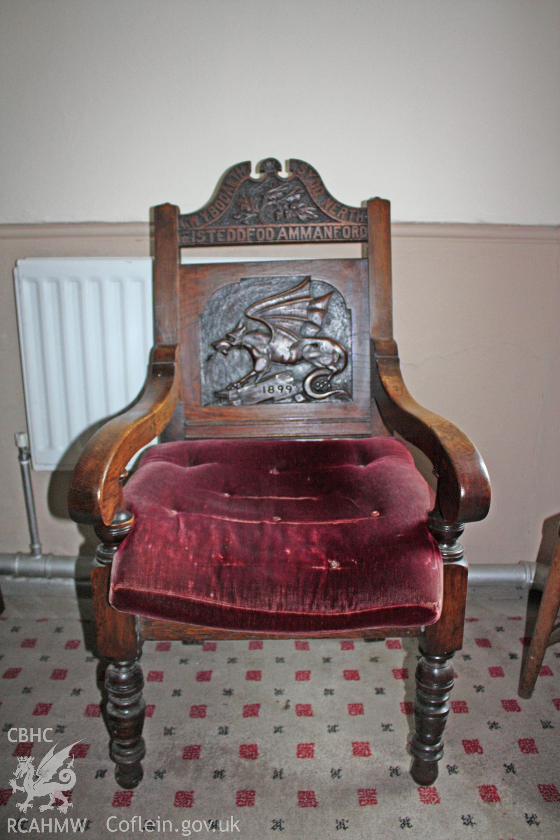 Internal; Bardic Chair from the 1899 Ammanford Eisteddfod