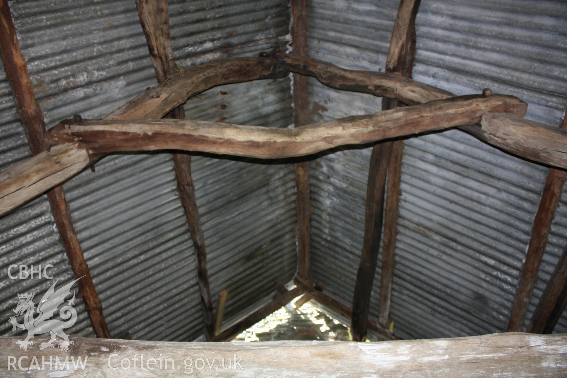 Interior; kitchen oak truss