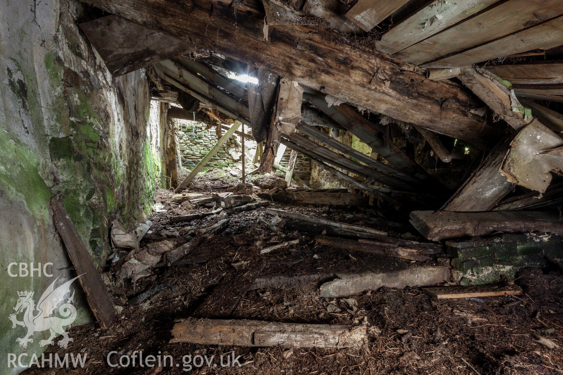 Interior of collapsed building