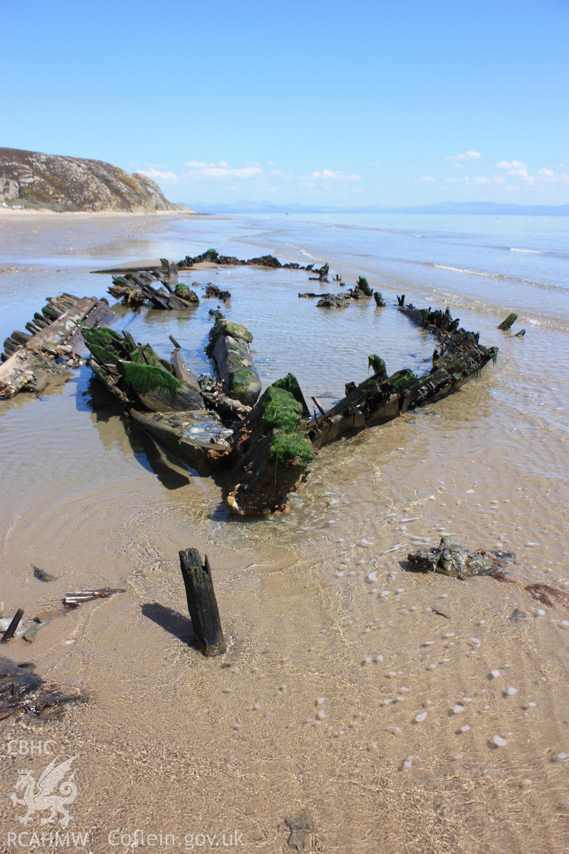 Wreck viewed from stern to bow looking north