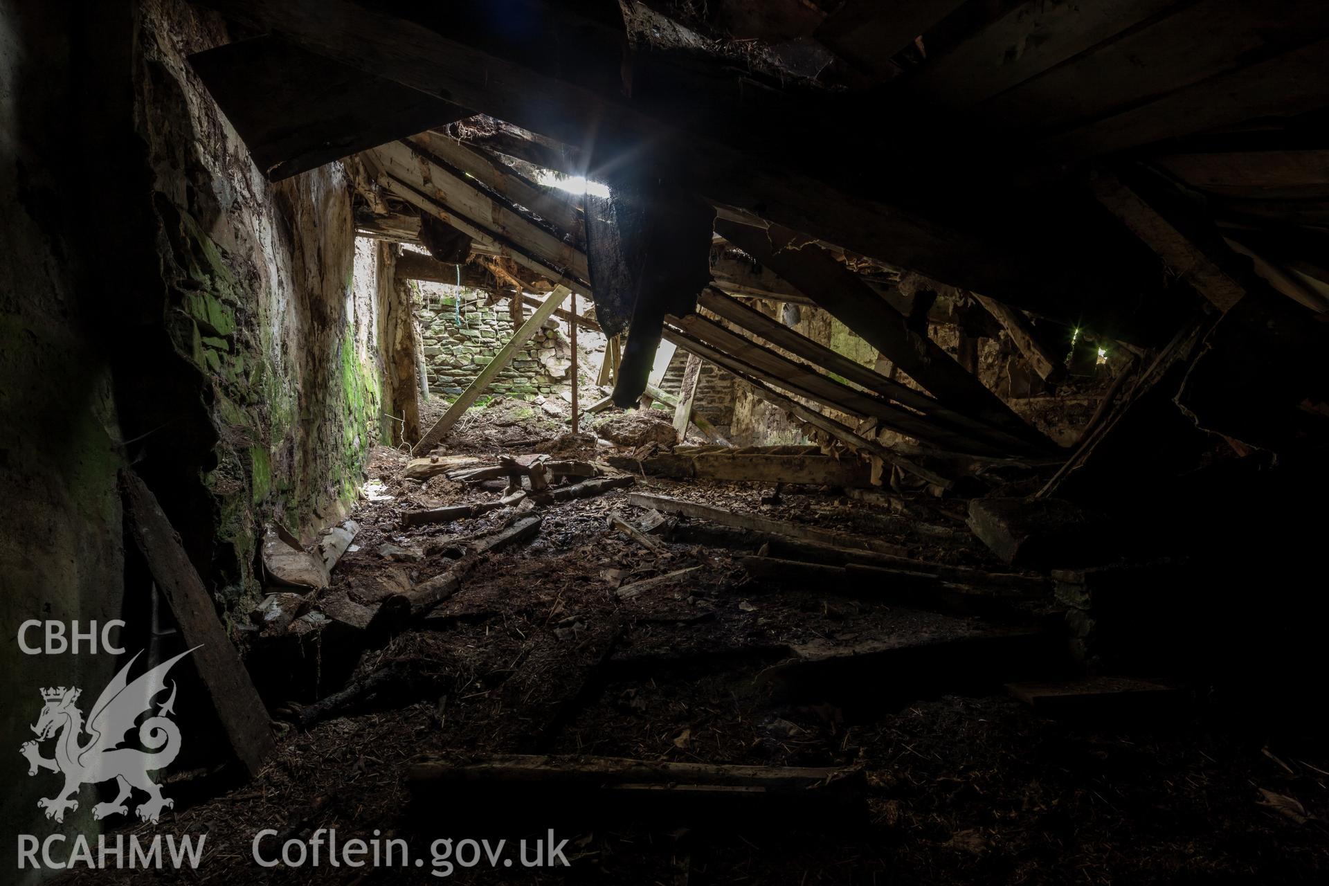 Interior of collapsed building