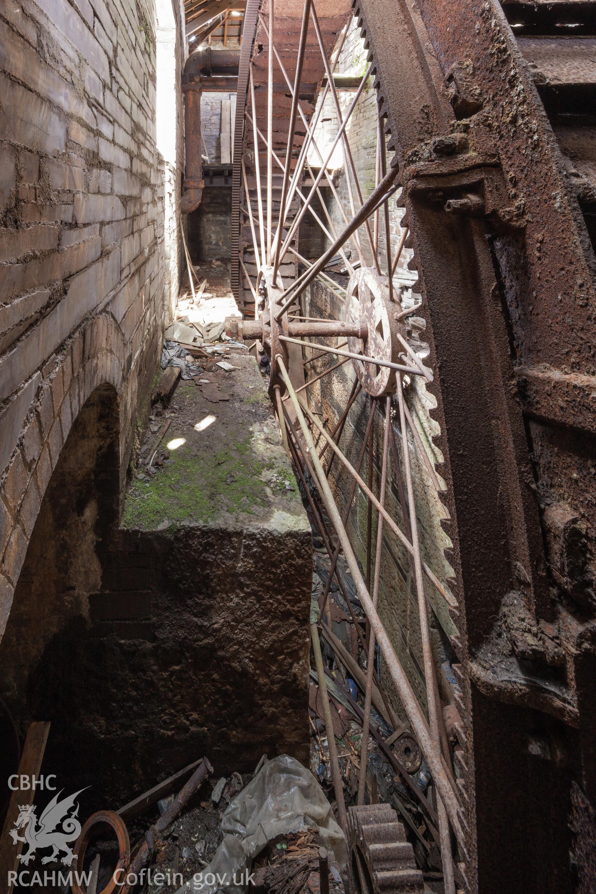 View of waterwheel from the south southeast