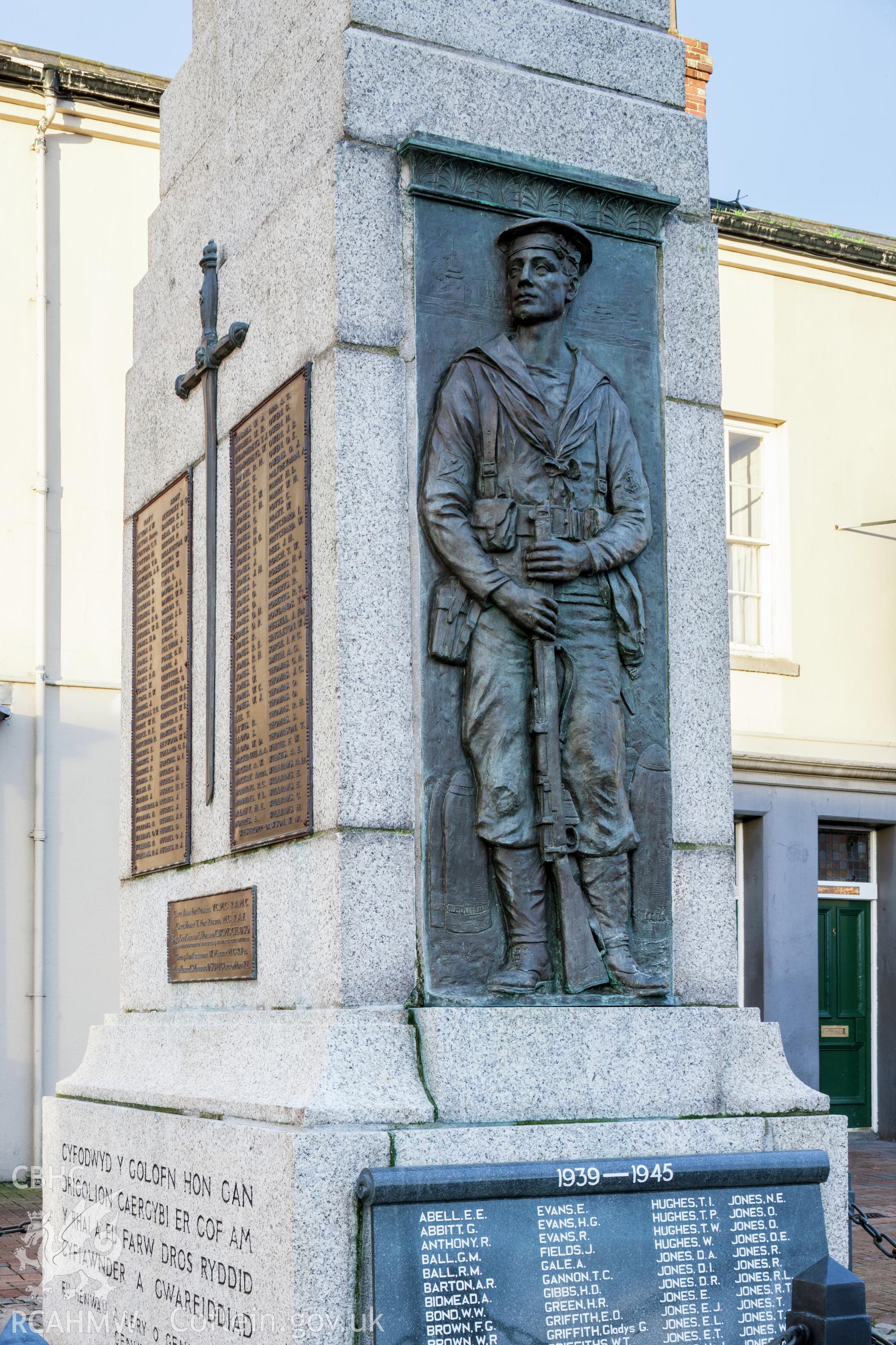 Detail of sailor and south facade