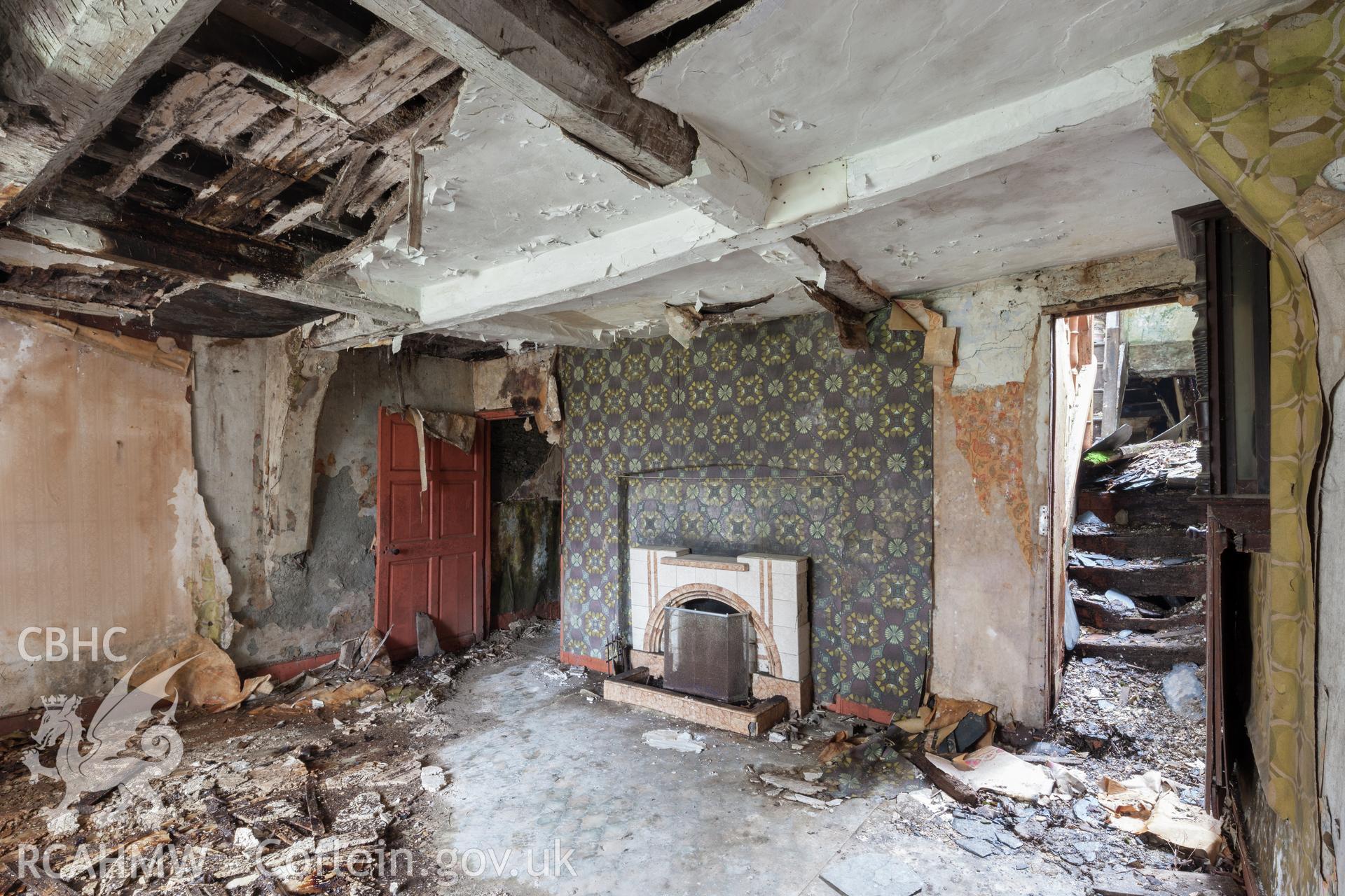 Northwest end of original range, ground floor room. Viewed from the northwest.