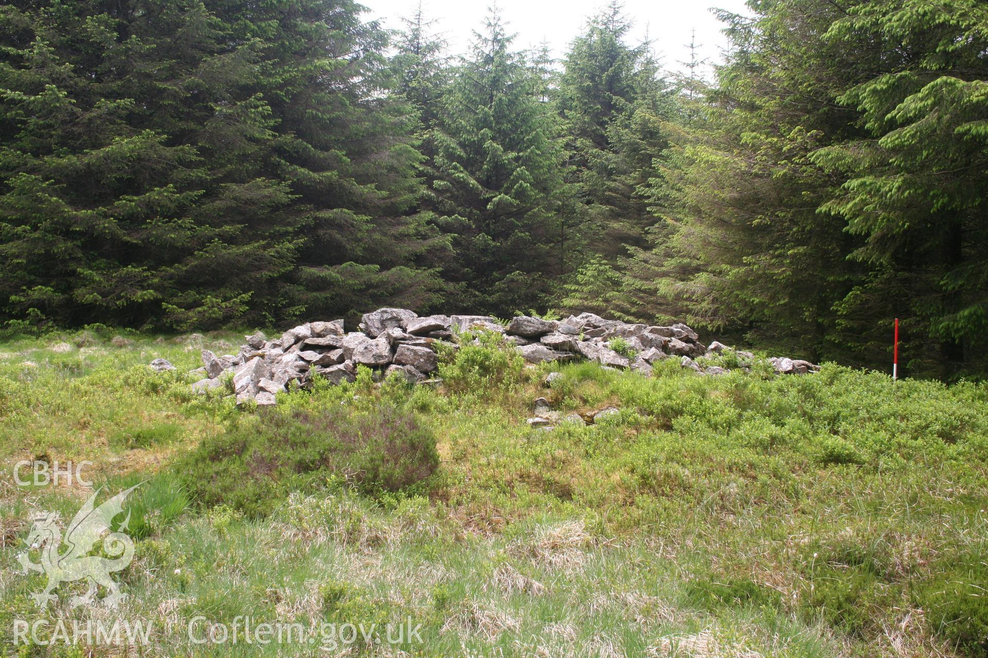 Cairn viewed from the east; 1m scale.