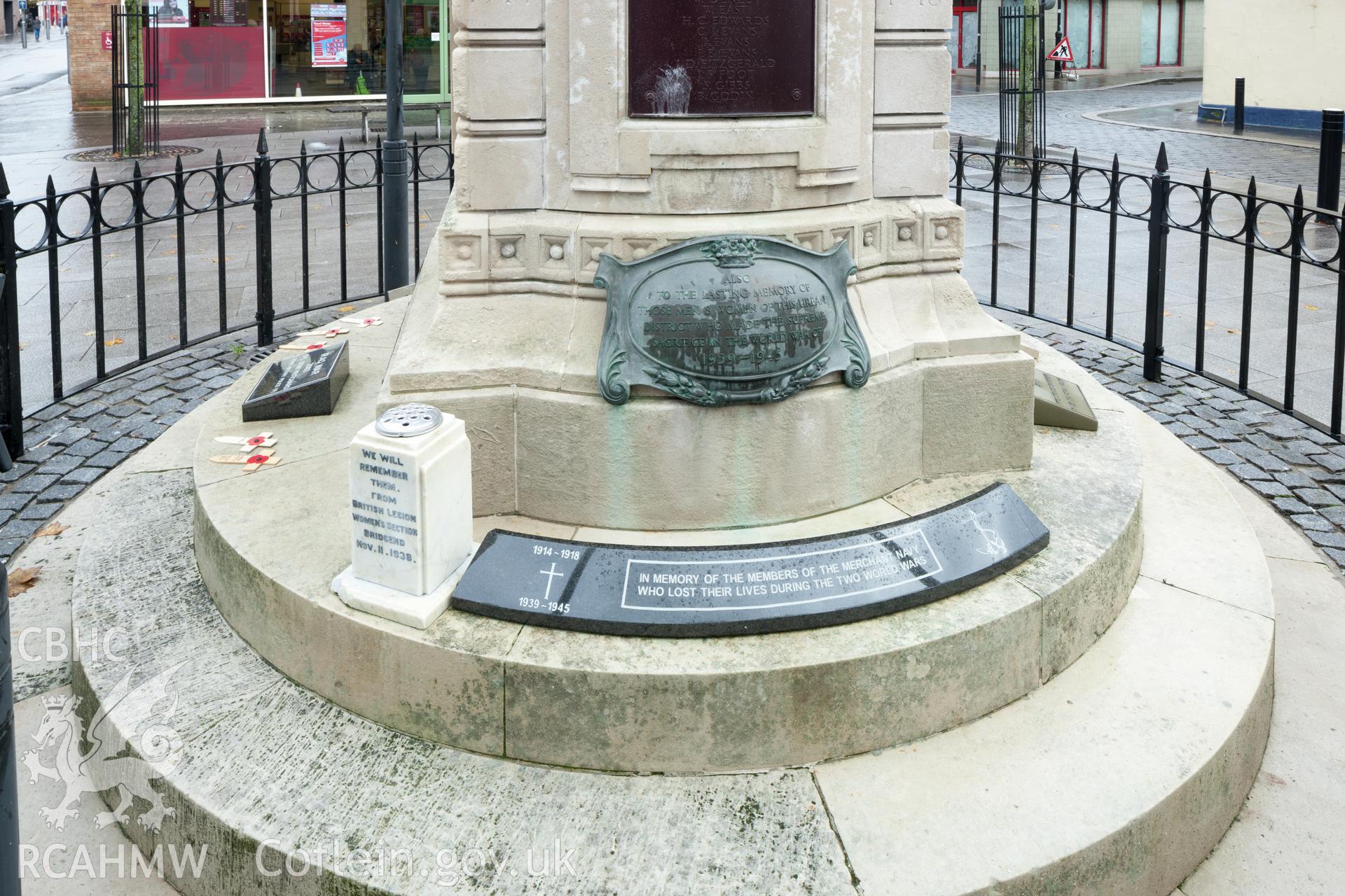 Base of monument with additional memorials