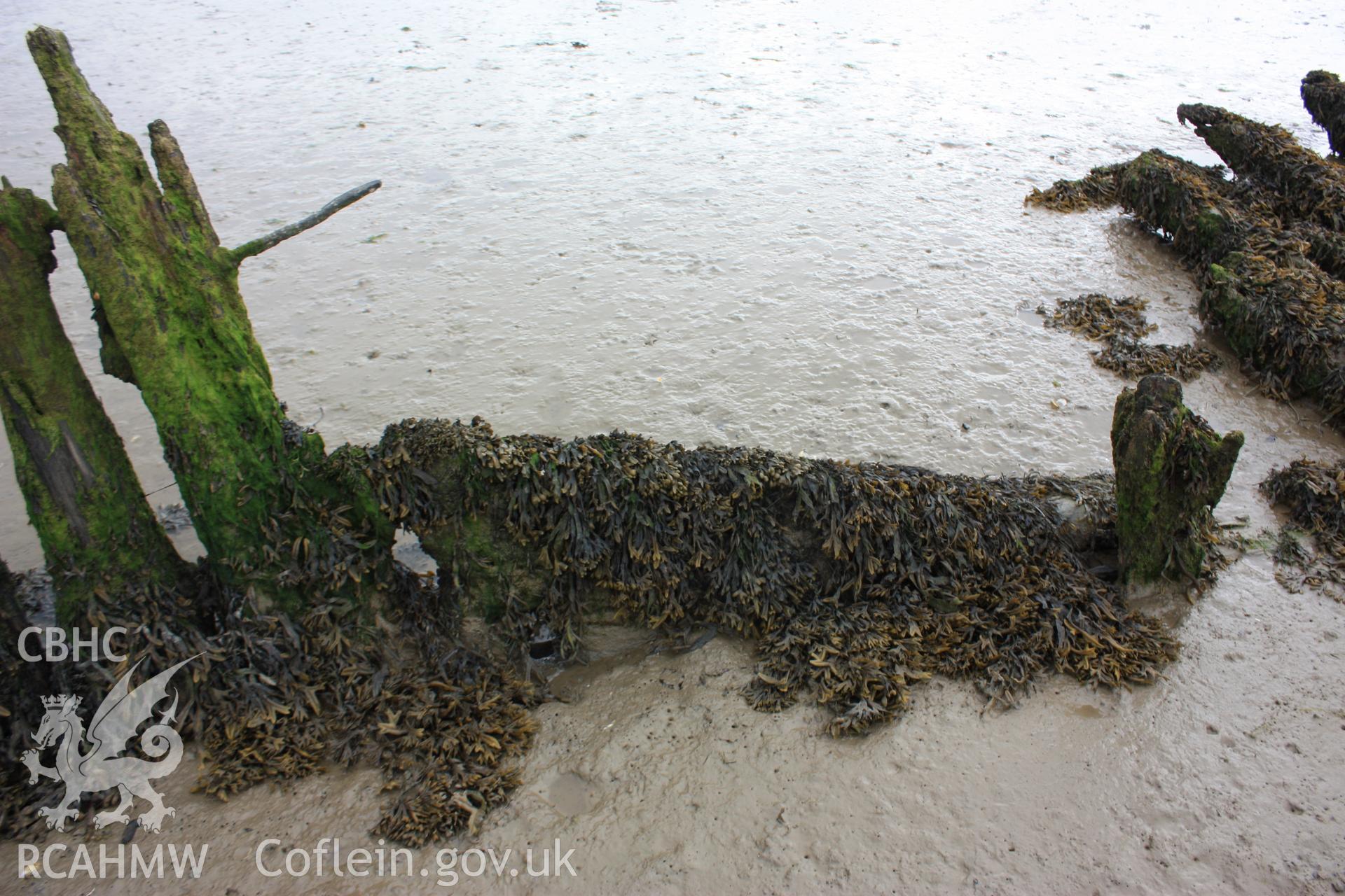 Rudder, sternpost and deadwood viewed from starboard (north) side