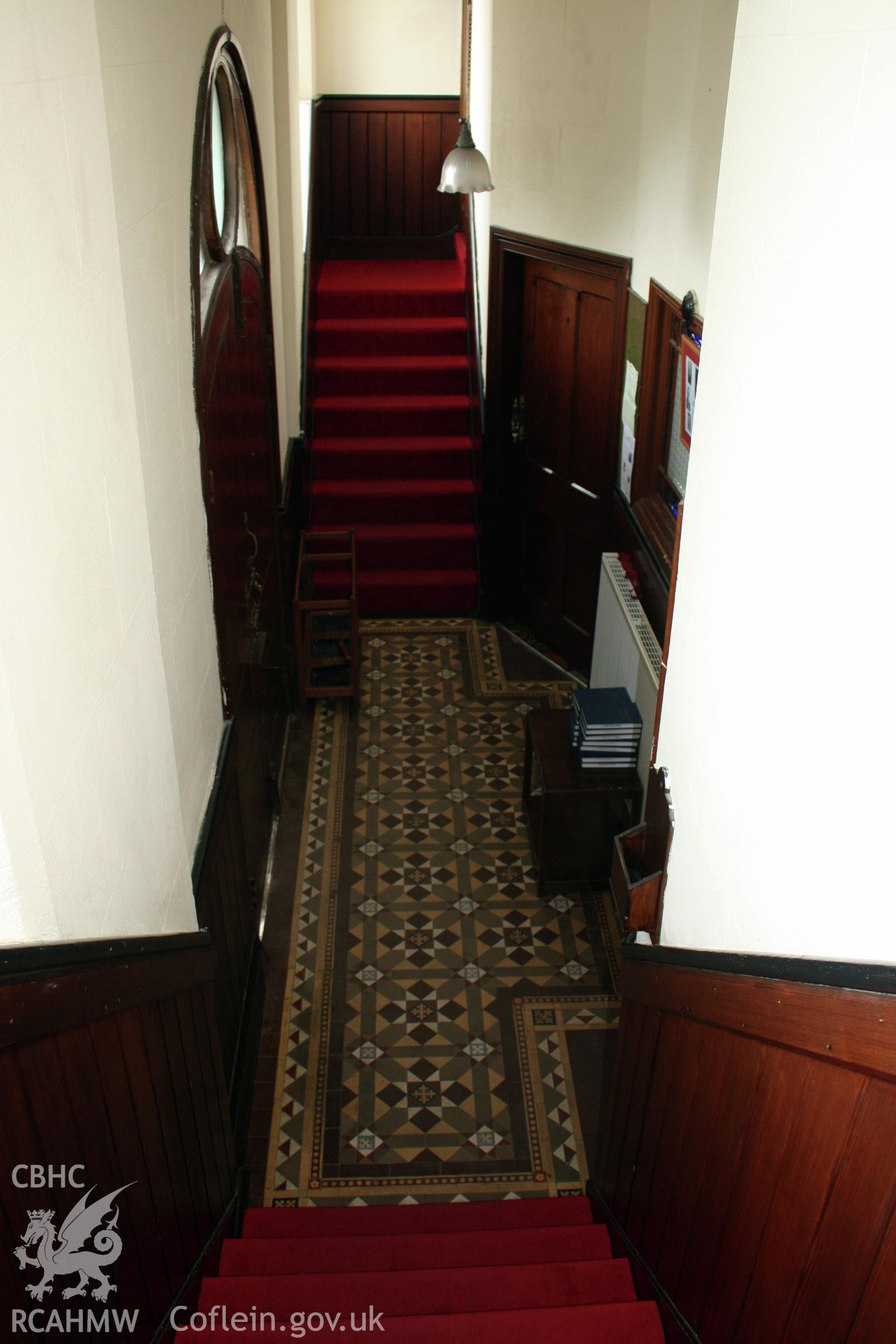 Soar chapel, view of vestibule from gallery stairs.
