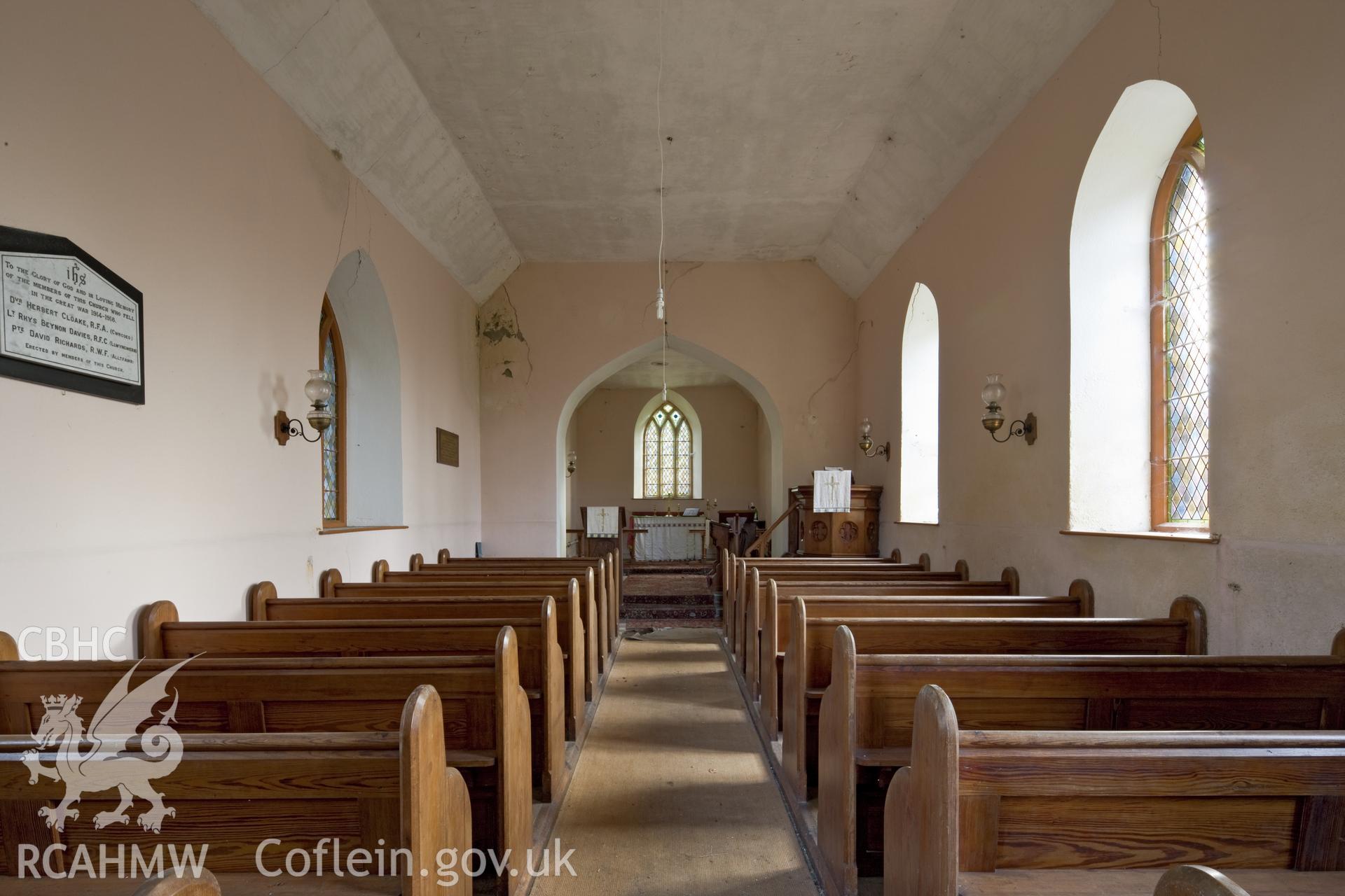 Interior, looking east.