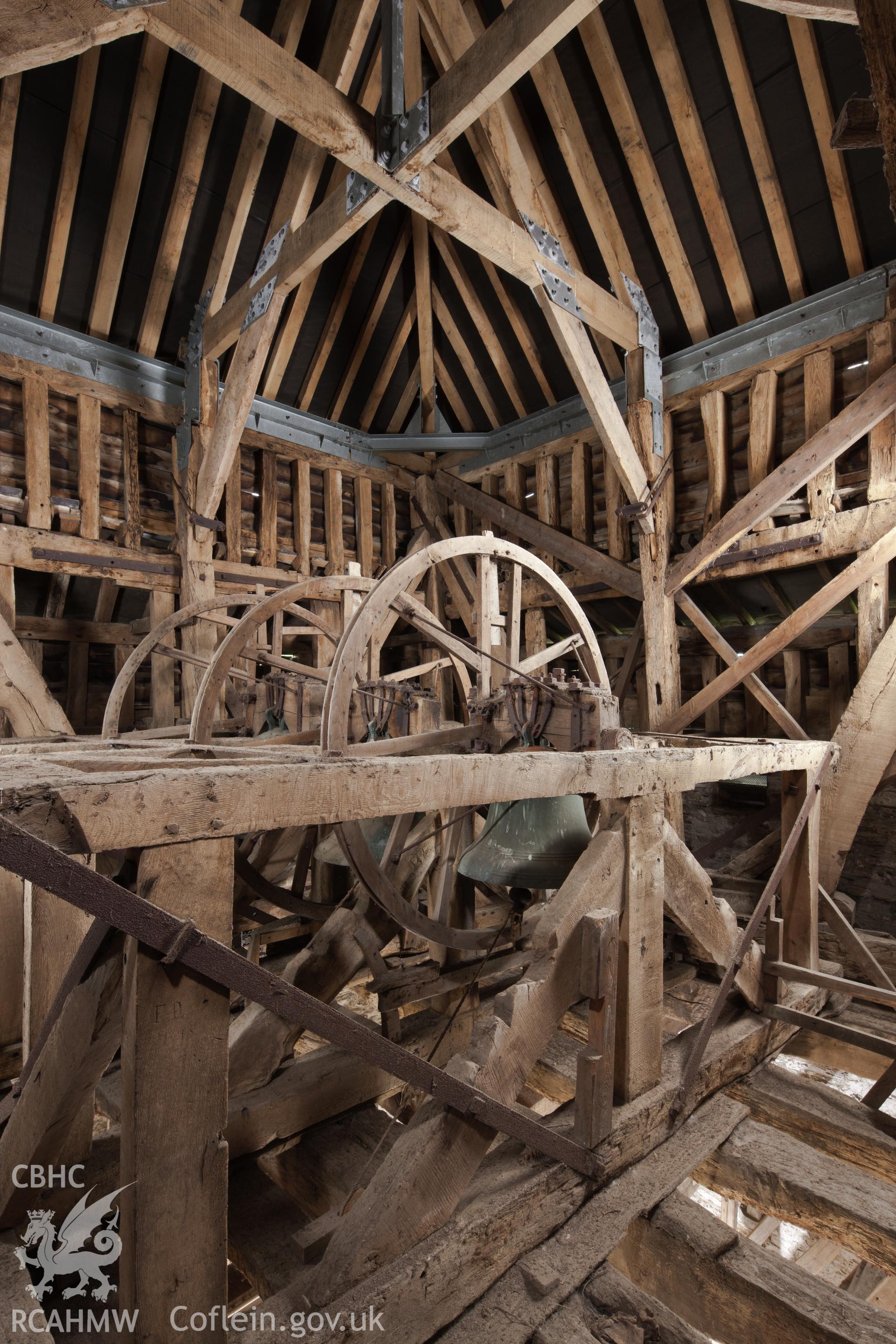 Interior view of belfry at St. Michael and All Angels Church, Kerry. Photographed by Iain N. Wright on 25th May 2011.