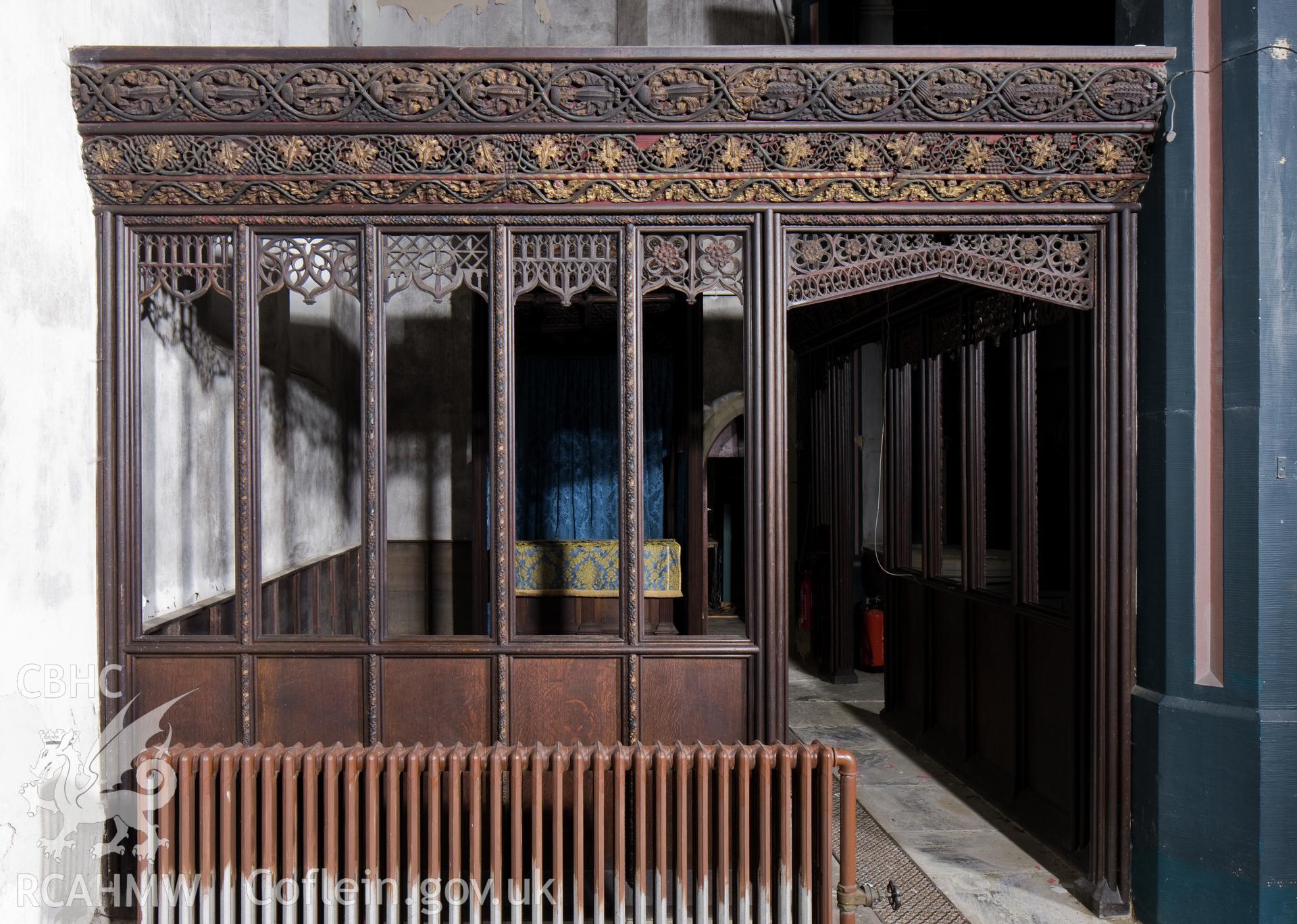 Repositioned screen on the southwest of the lady chapel.