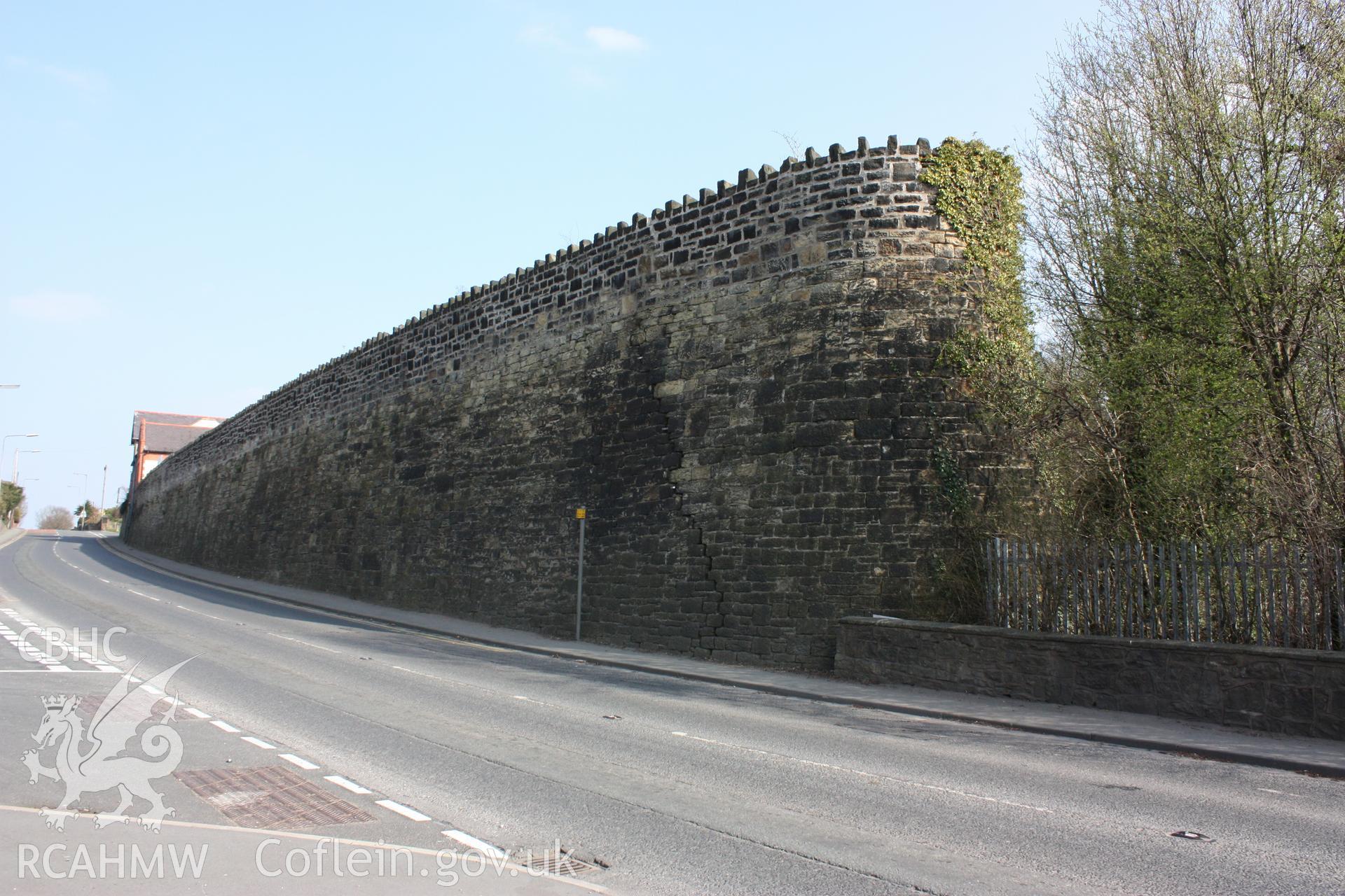 Remains of a retaining wall at the New British Iron Company, looking north-east.