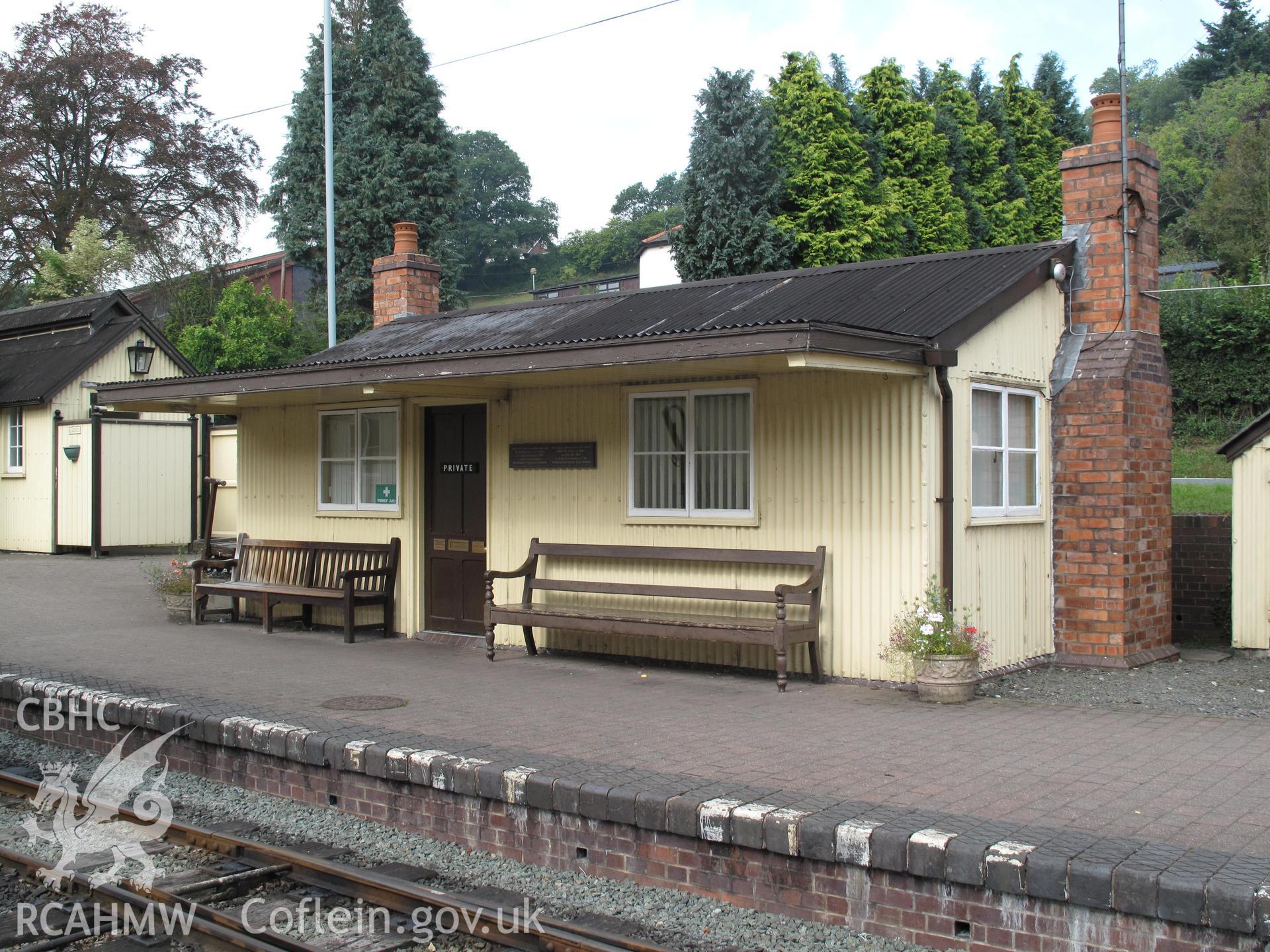 Original building of Llanfair Caereinion railway station from the east, taken by Brian Malaws on 03 September 2010.