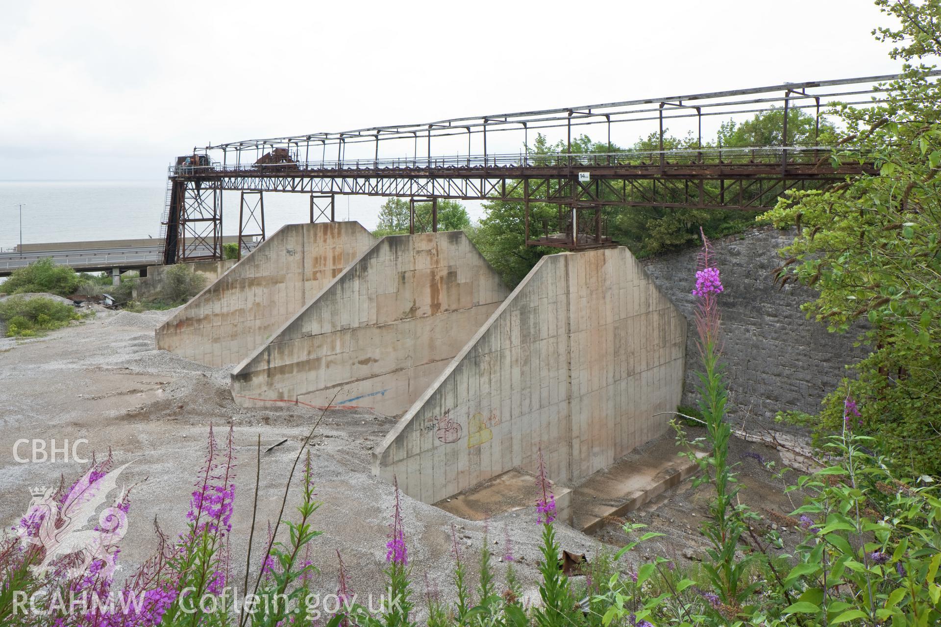 Gravel bays and conveyor from the south.