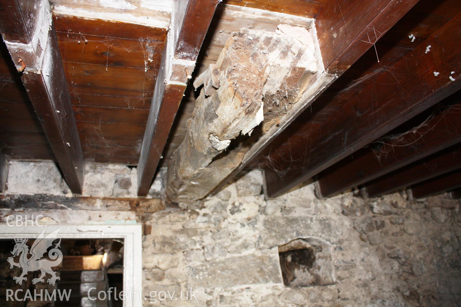17th century ceiling-beam to hall(cut back).