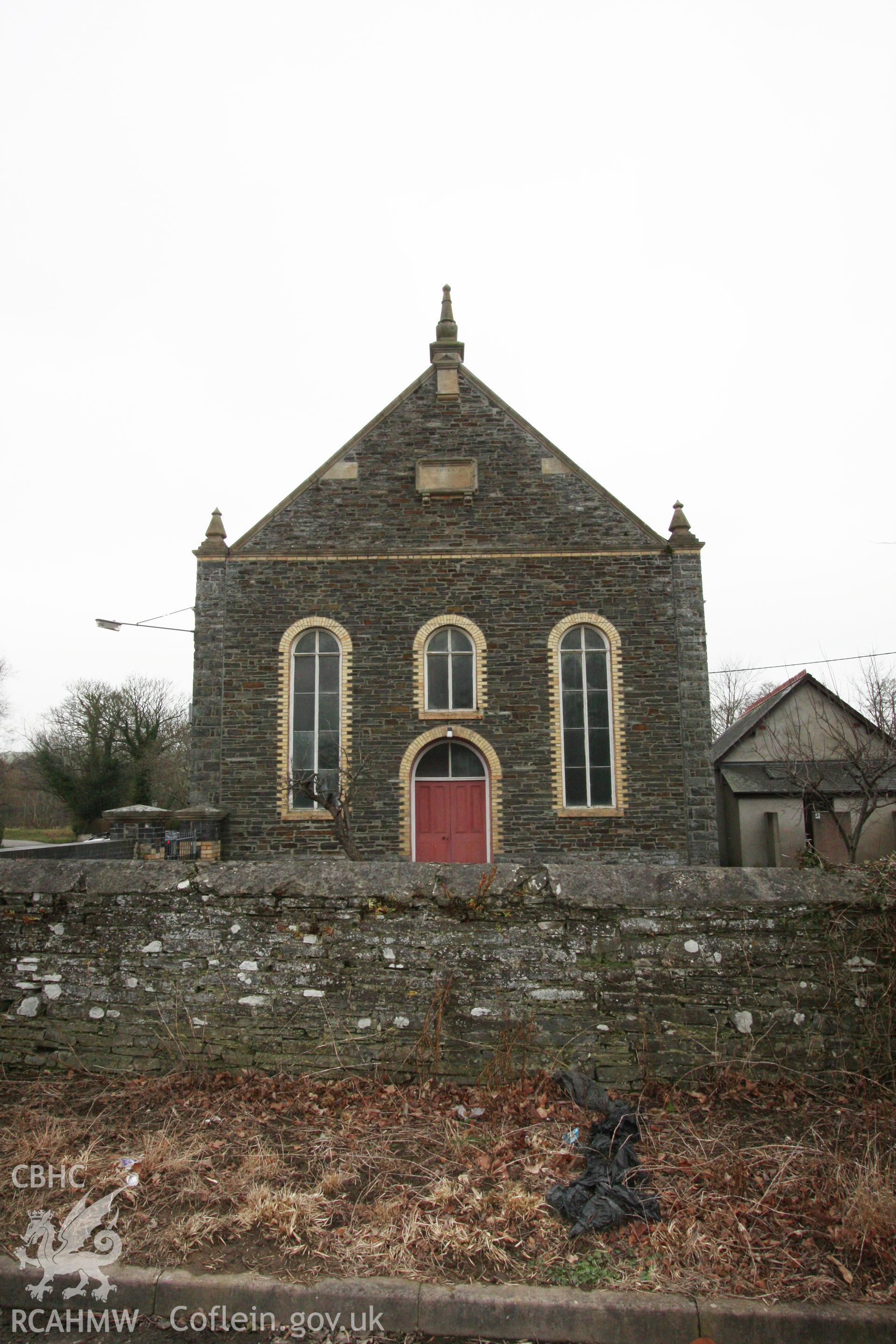 Gosen Calvinistic Methodist Chapel, Rhydyfelin, facade viewed from the east.