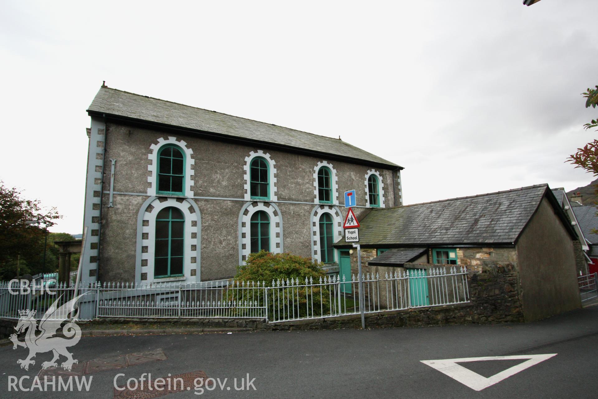 Carmel Welsh independent chapel, Tanygrisiau, side elevation and vestry from the north.
