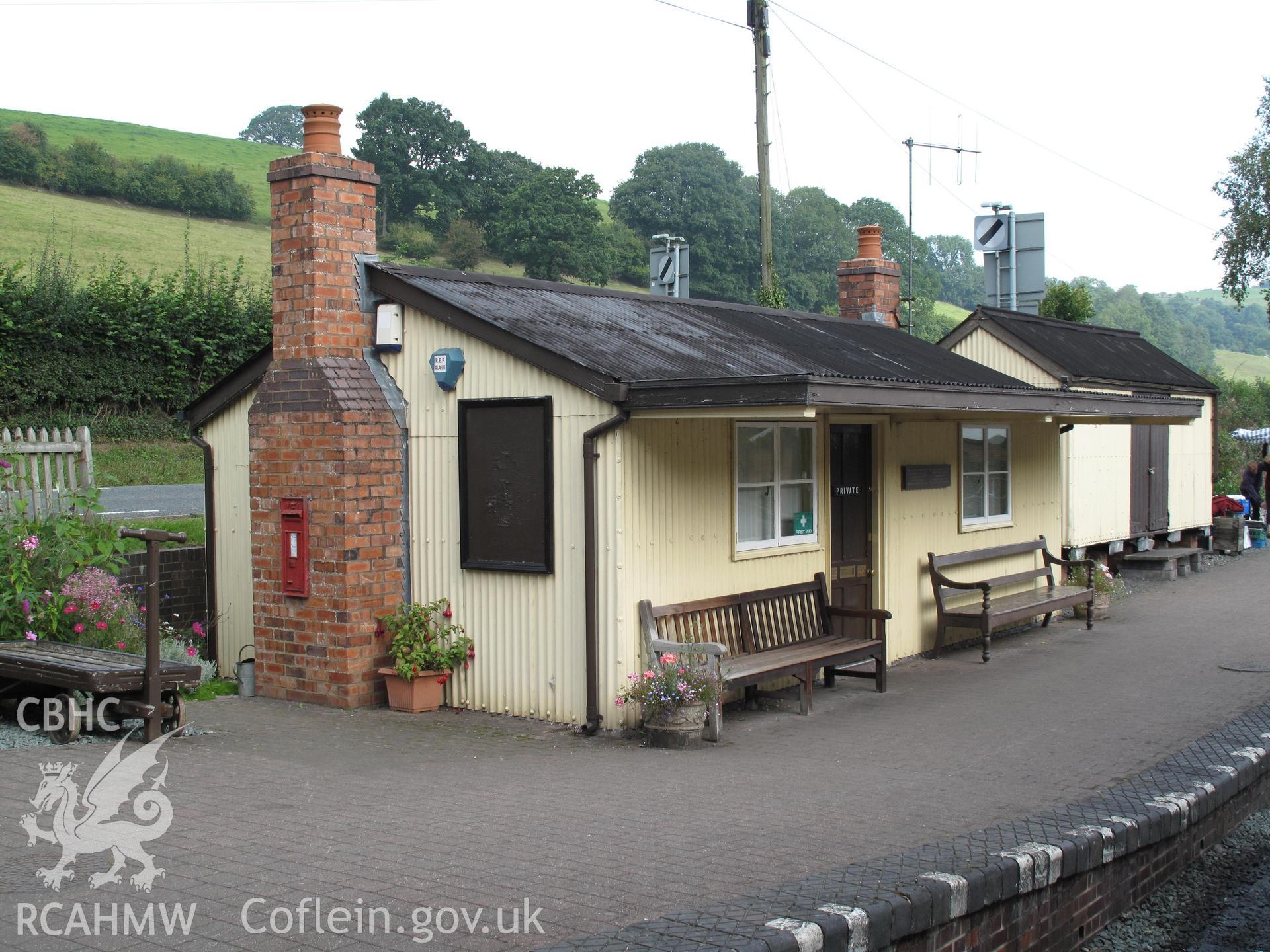 Original building of Llanfair Caereinion railway station from the south, taken by Brian Malaws on 03 September 2010.