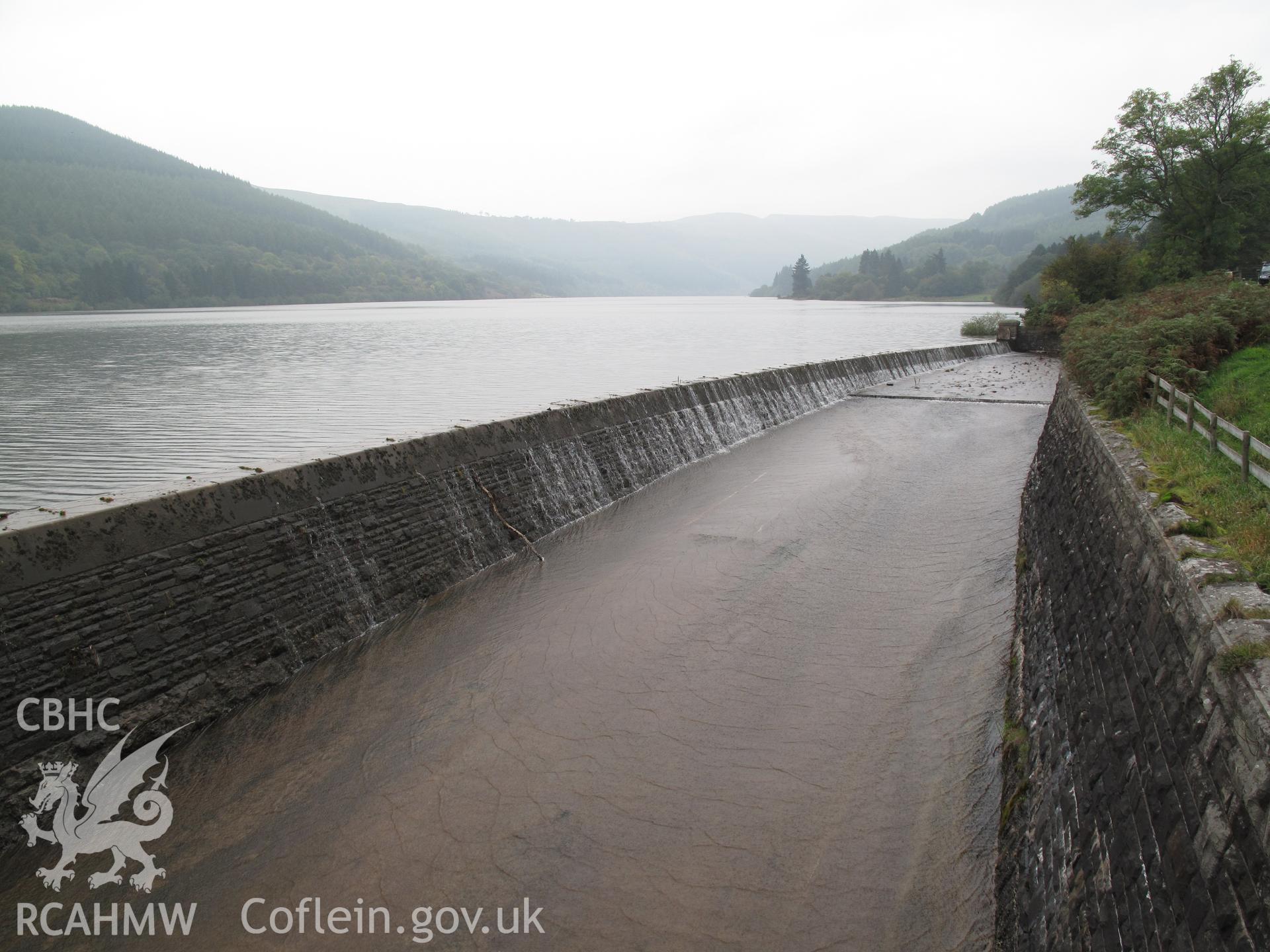 Overflow channel, Talybont Water Scheme, from the north, taken by Brian Malaws on 08 October 2010.
