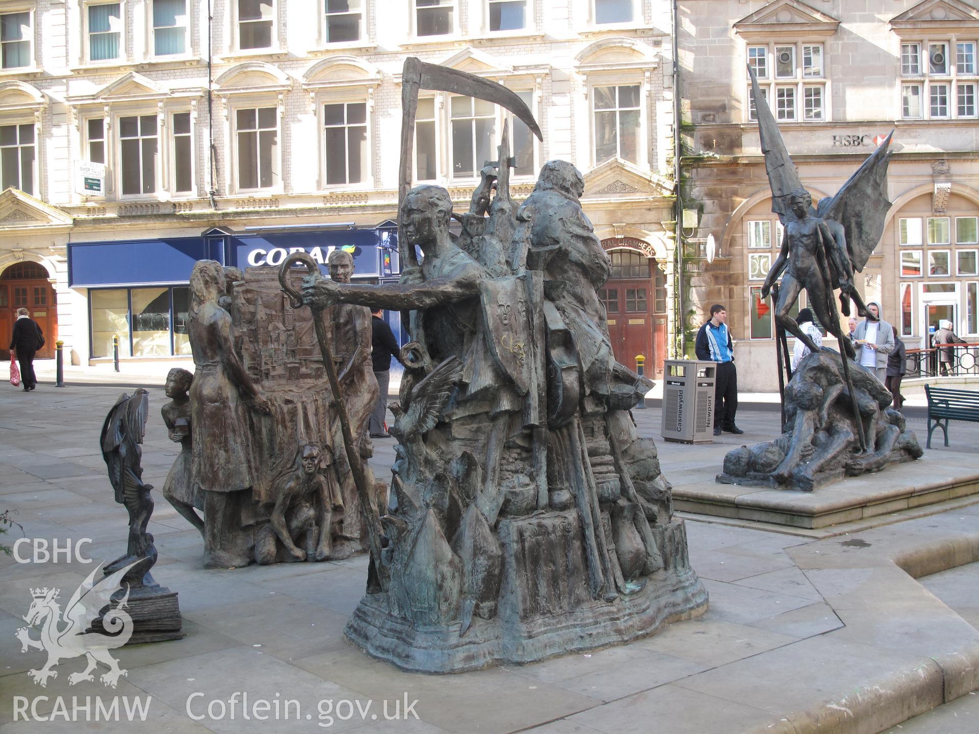Chartist Uprising Monument, Newport, from the east, taken by Brian Malaws on 01 March 2010.
