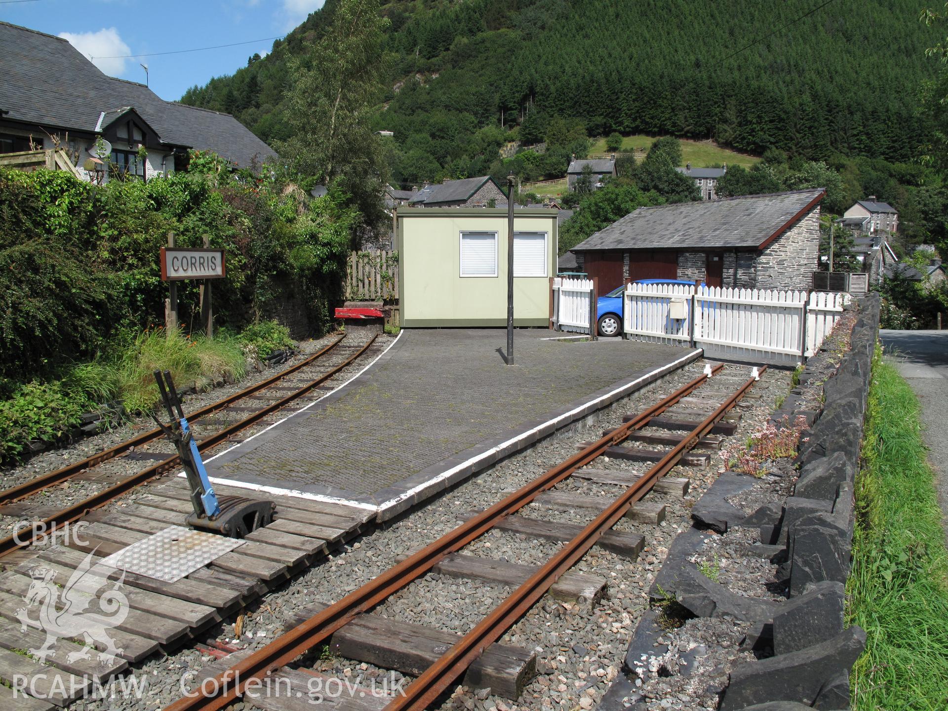 Corris railway station from the south, taken by Brian Malaws on 05 August 2009.