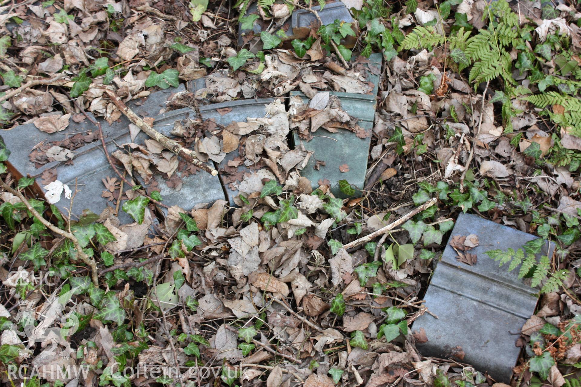 Remains of moulded clay products at the former Tref-y-nant site.