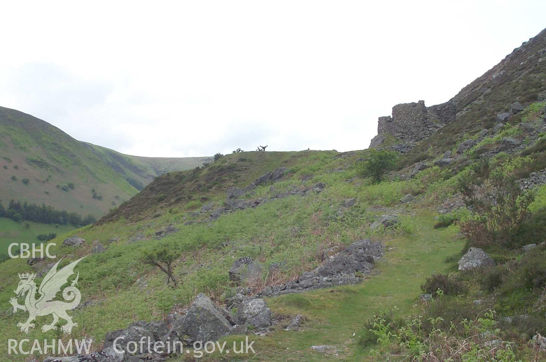 Digital photograph of Craig Rhiwarth Roadstone Quarry taken on 28/04/2004 by Oxford Archaeology North during the Dyffryn Tanat Upland Survey