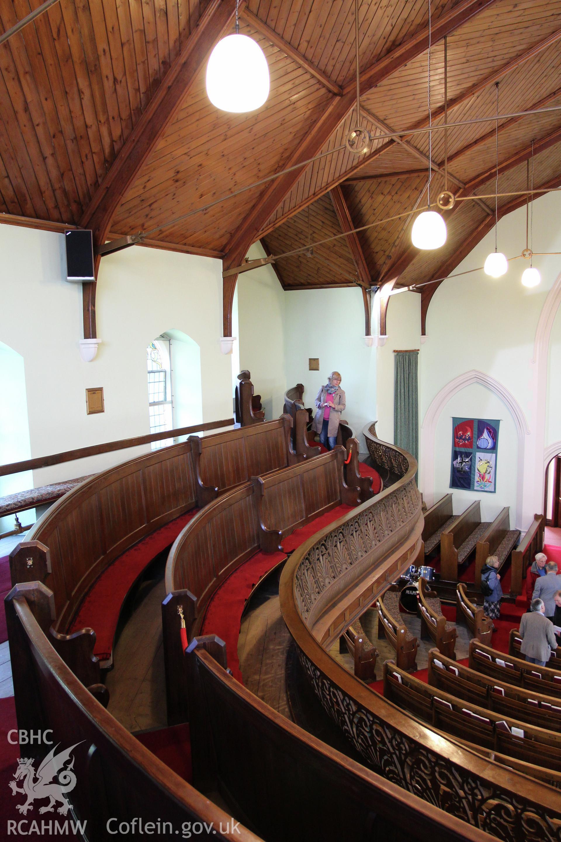 Interior of Hope Baptist Chapel, looking south along the gallery