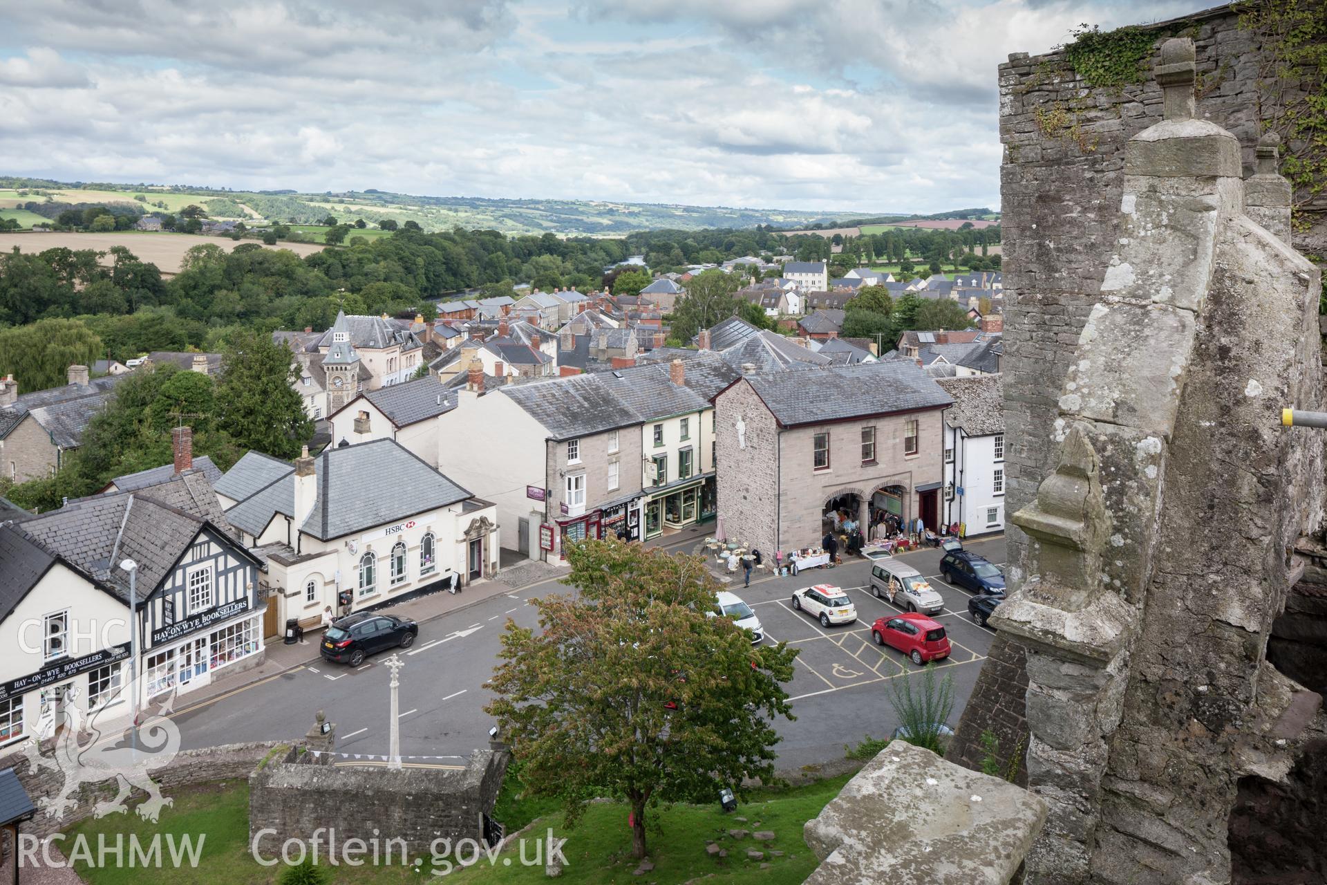 Market place viewed from the castle roof, viewed from the south southwest